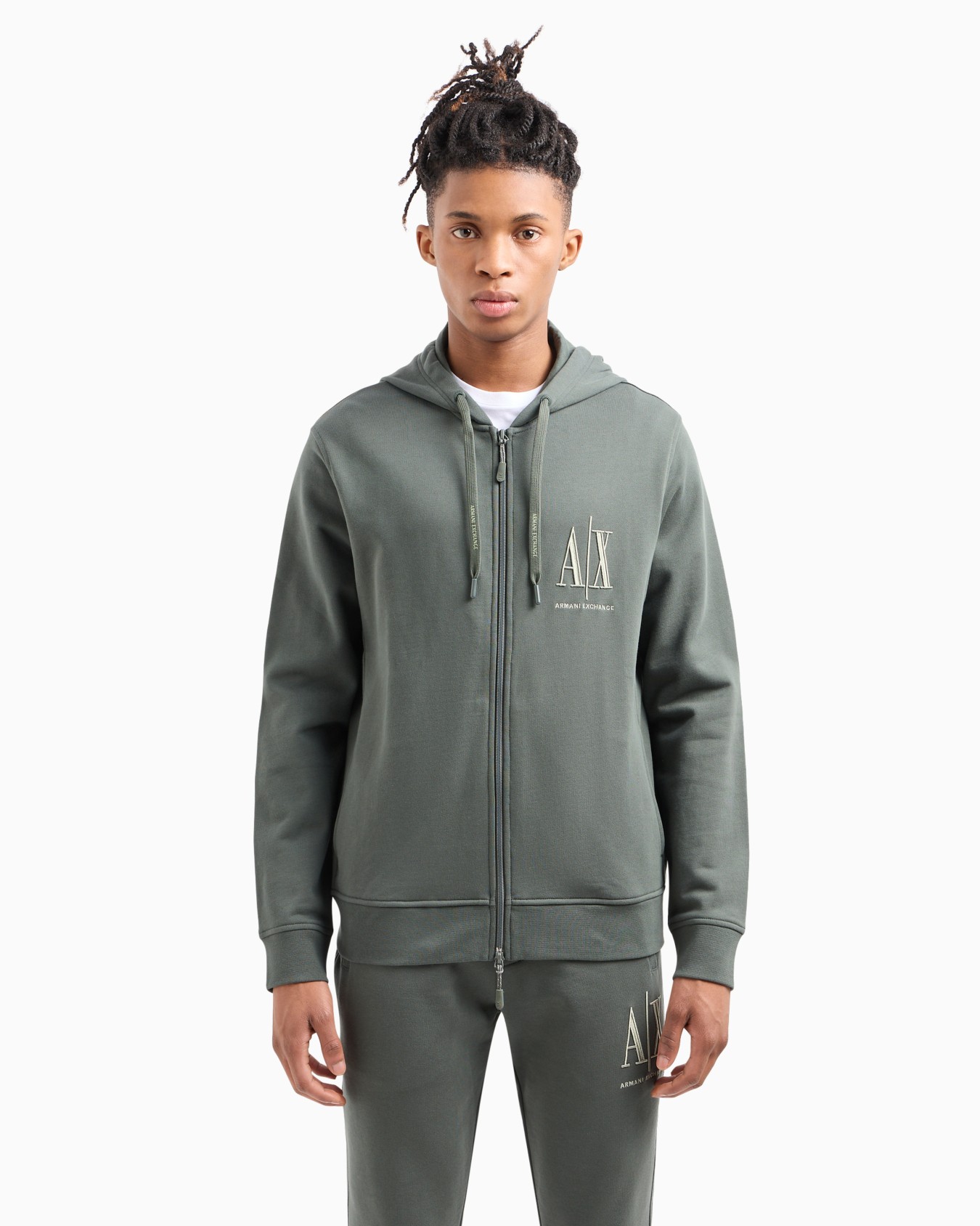 Stretch fabric zip-up sweatshirt Diapositiva 1