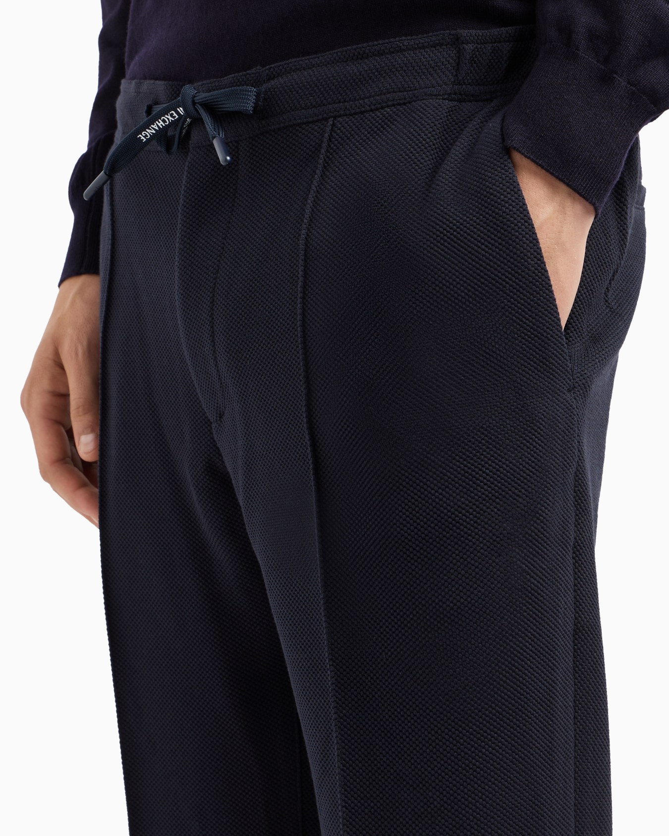 Straight fit trousers in textured fabric Slide 4