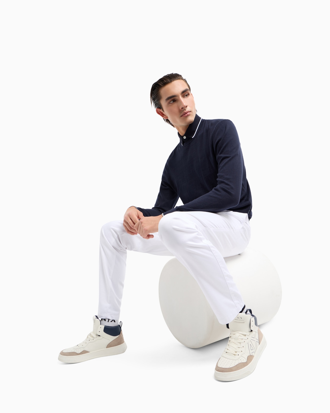 Regular fit gabardine trousers Slide 1