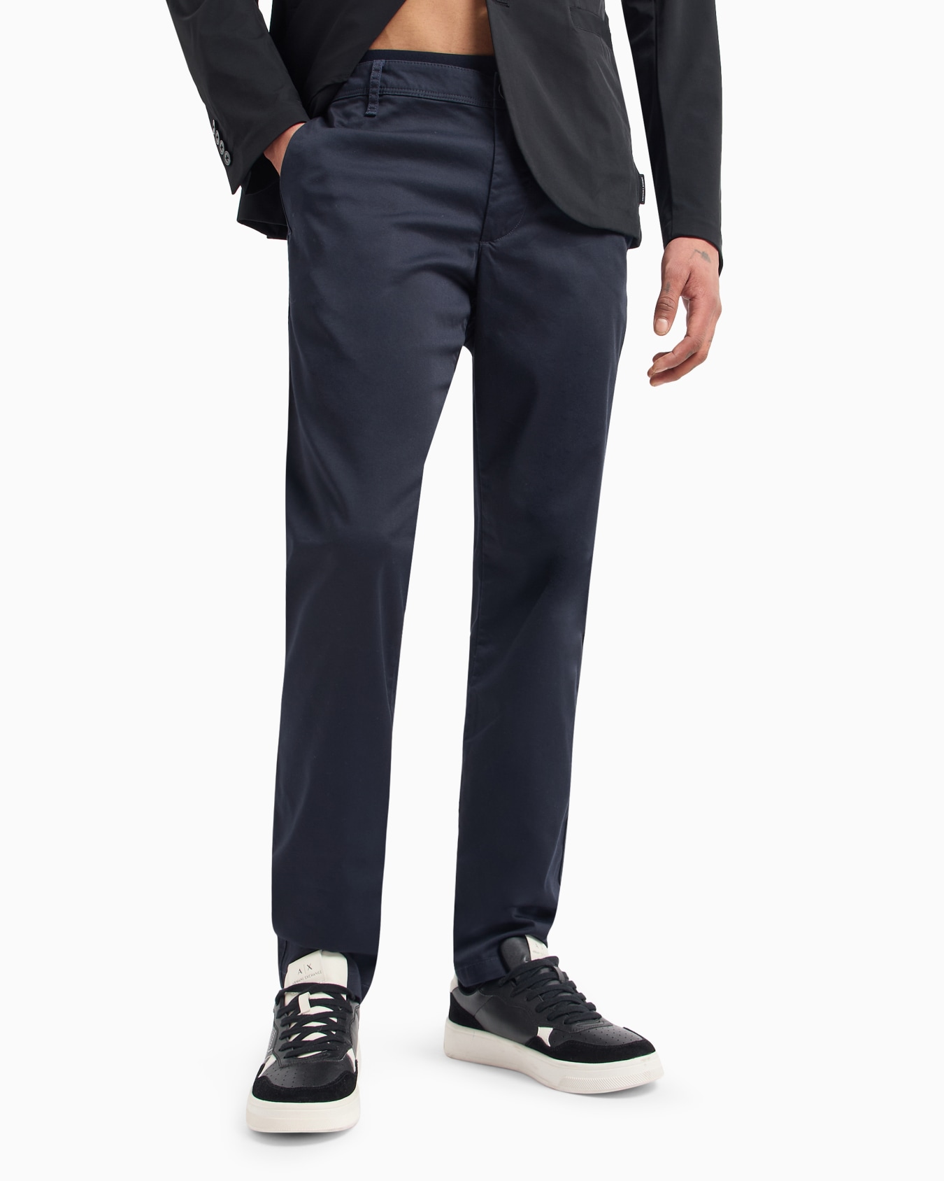 Regular fit gabardine trousers Slide 3