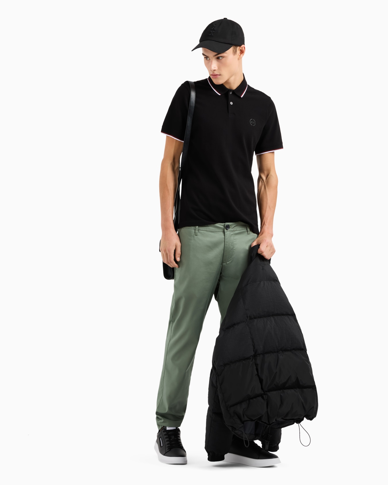 Pantalón chino de algodón satinado elástico Diapositiva 3