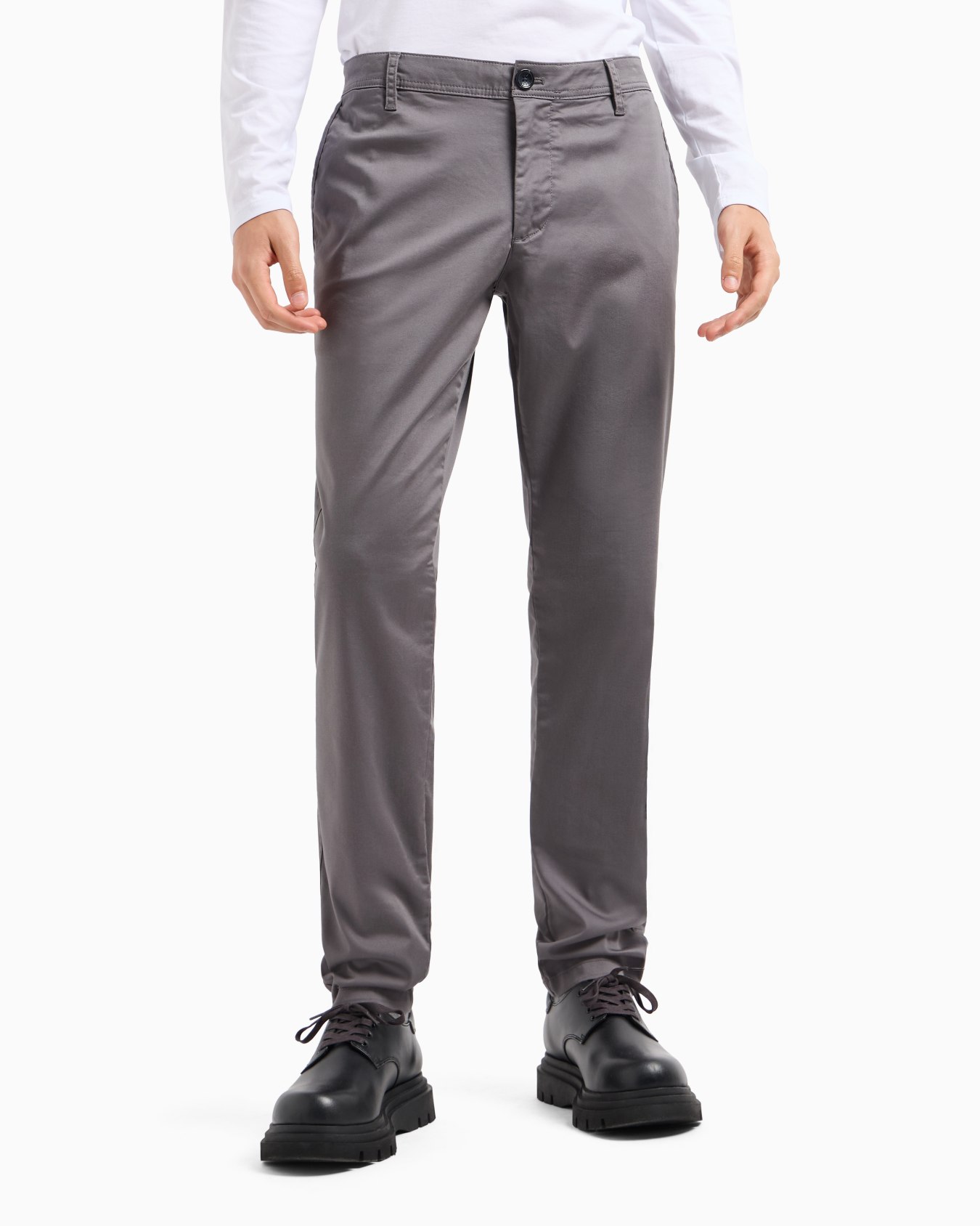 Regular fit gabardine trousers Slide 1