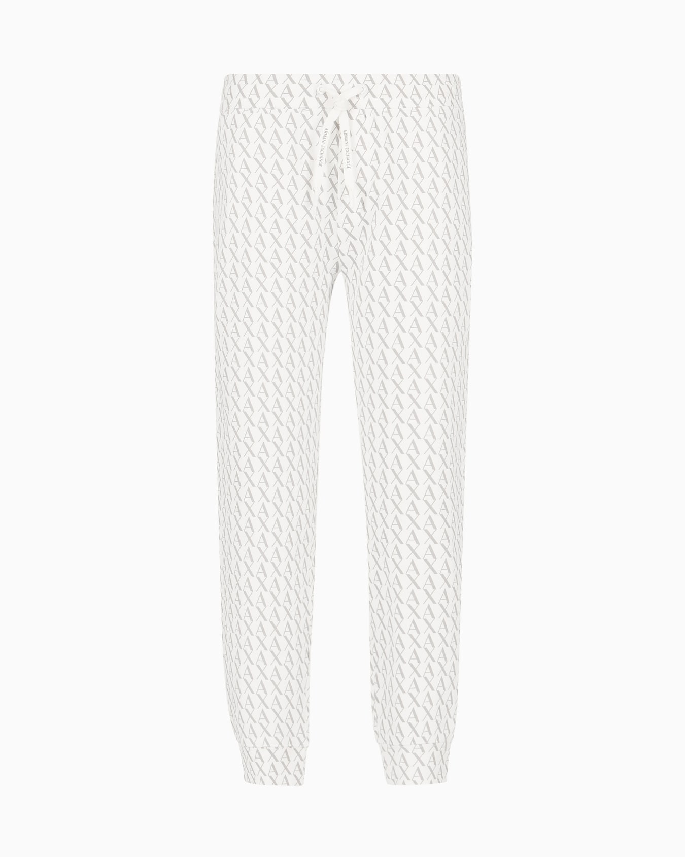 Jogger pants in fabric with allover logo pattern Slide 0