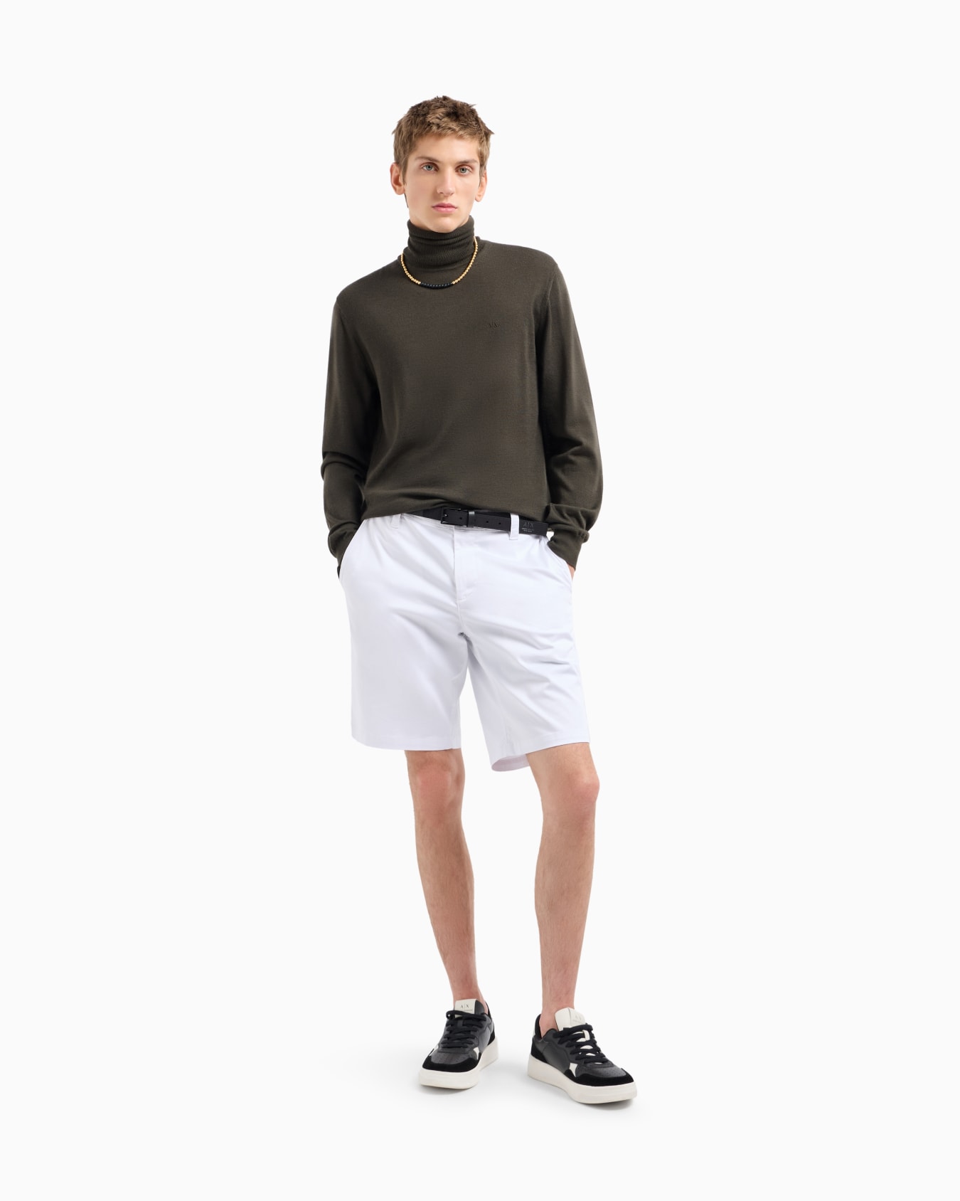 Bermuda shorts in satin stretch fabric Slide 1