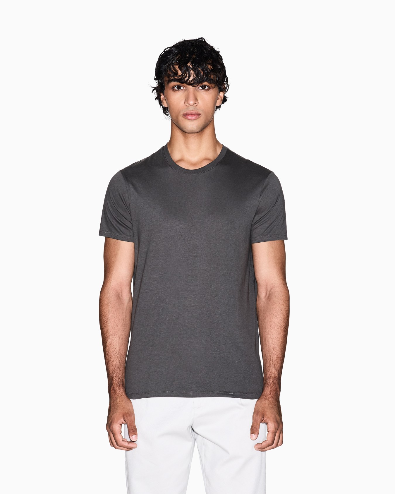 T-shirt vestibilità slim in cotone Pima Slide 3