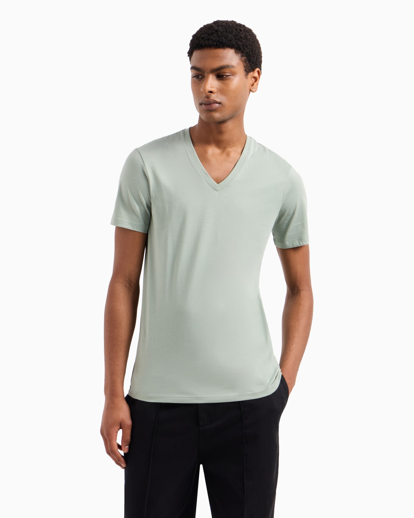 Slim fit T-shirt in Pima cotton jersey Slide 1