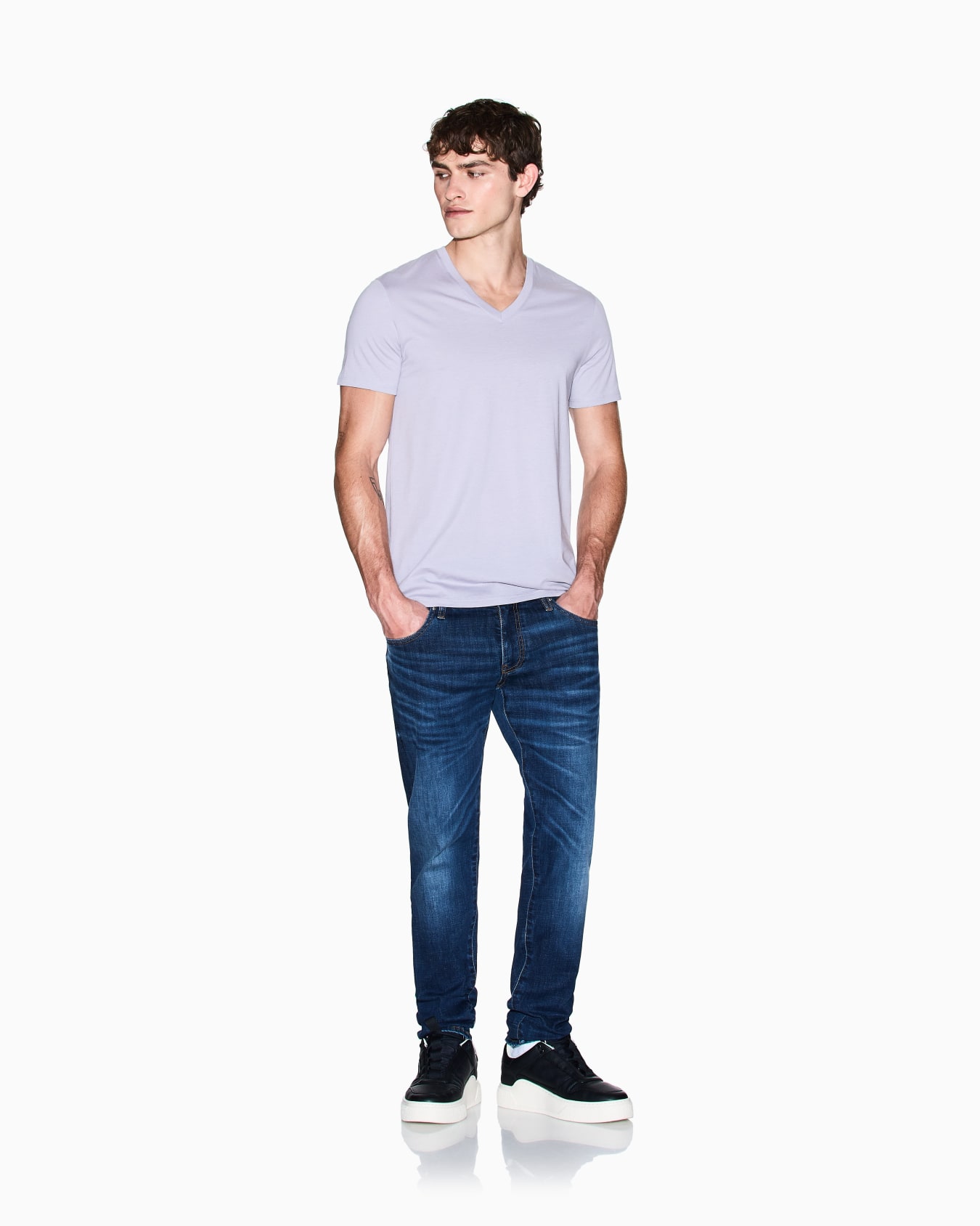 Slim fit T-shirt in Pima cotton jersey Slide 1