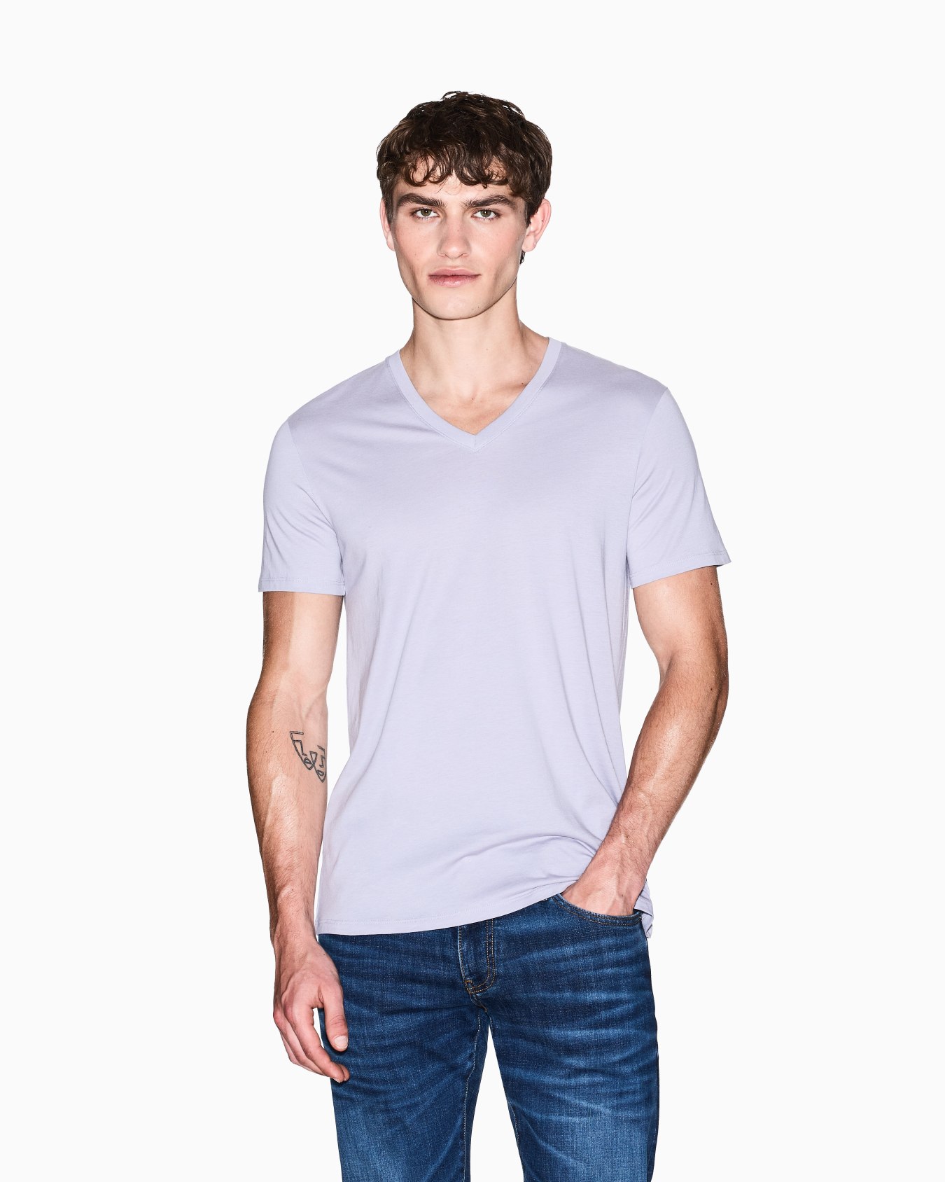 Slim fit T-shirt in Pima cotton jersey Slide 3