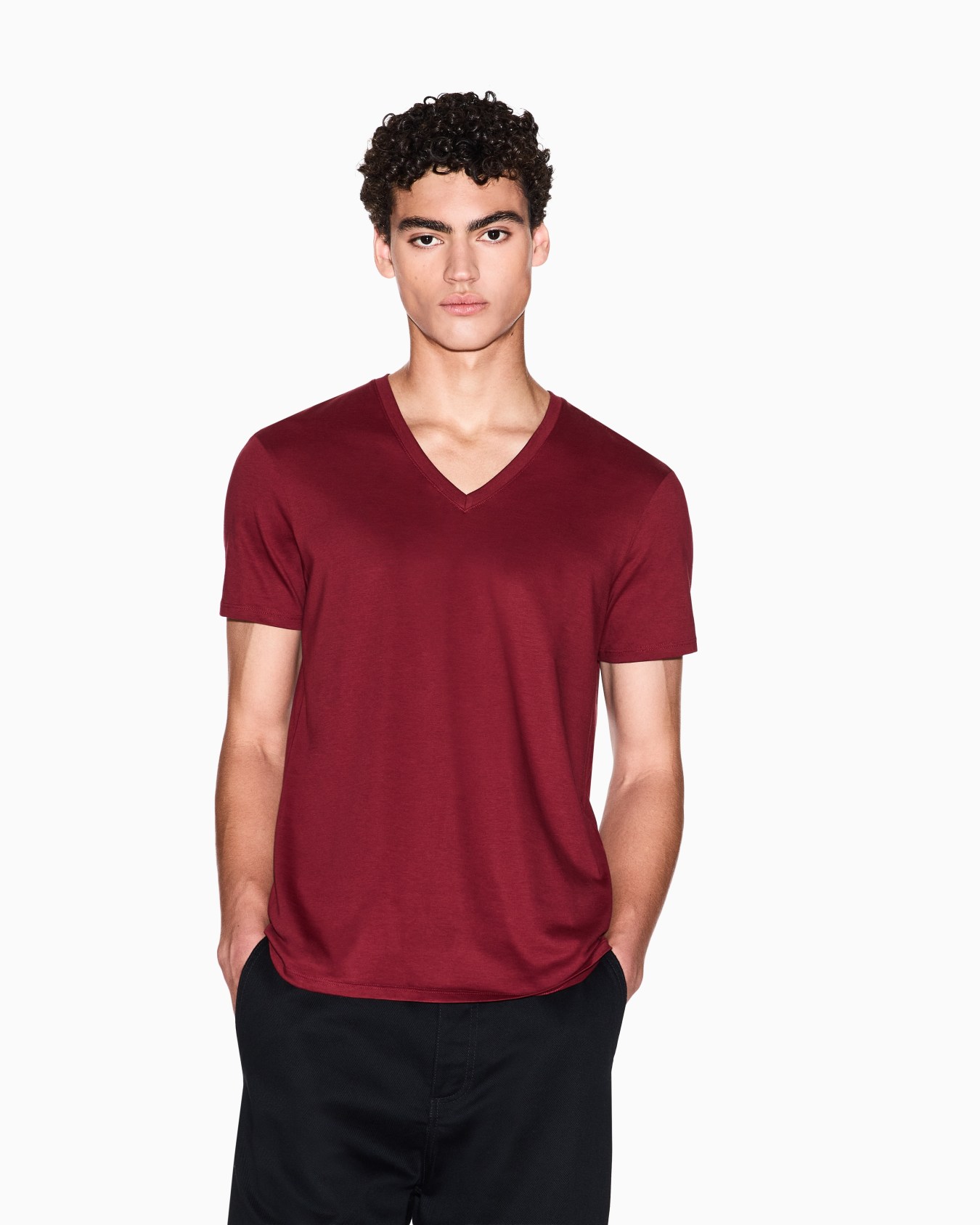 T-shirt slim fit en jersey de coton Pima Diapositive 3