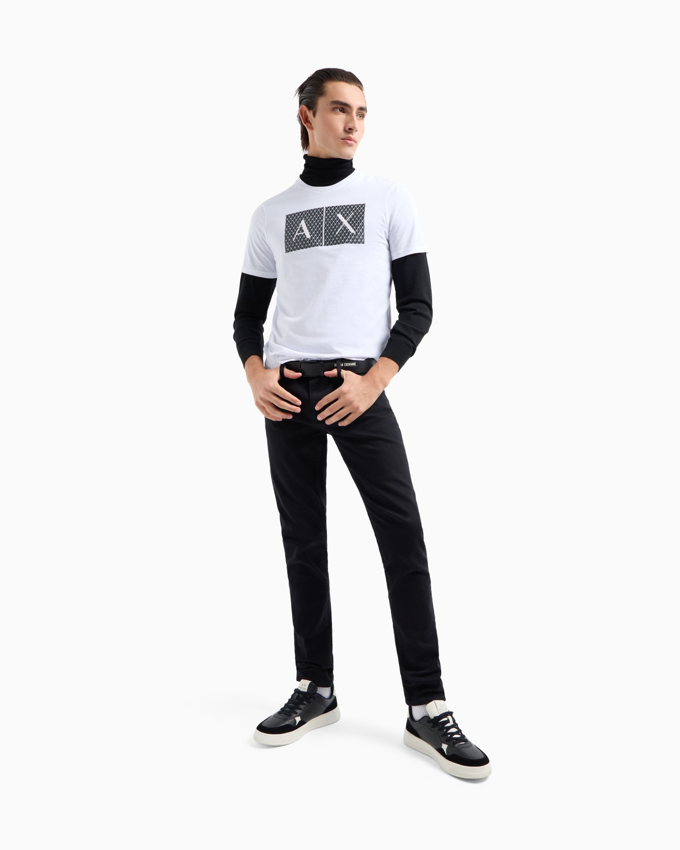  Slim fit jersey T-shirt with logo Slide 1