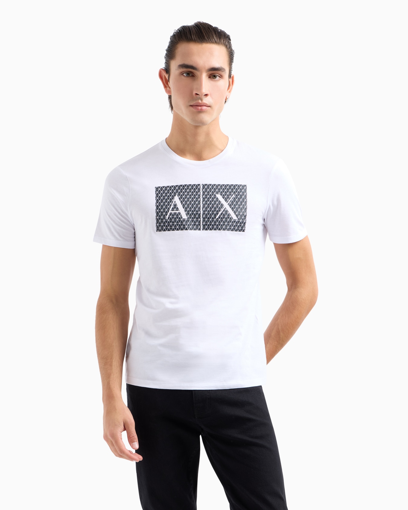  Slim fit jersey T-shirt with logo Slide 3