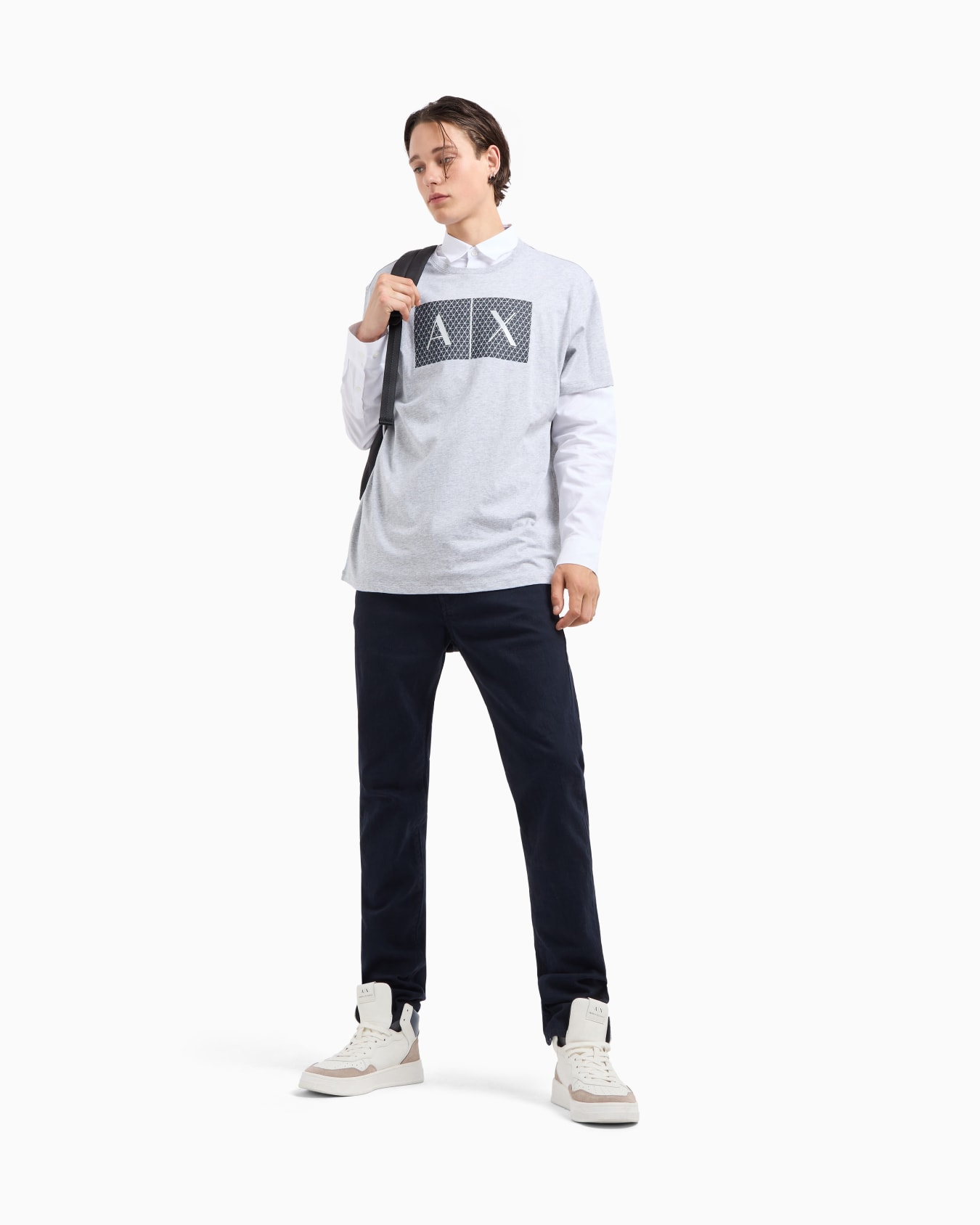  Slim fit jersey T-shirt with logo Slide 1