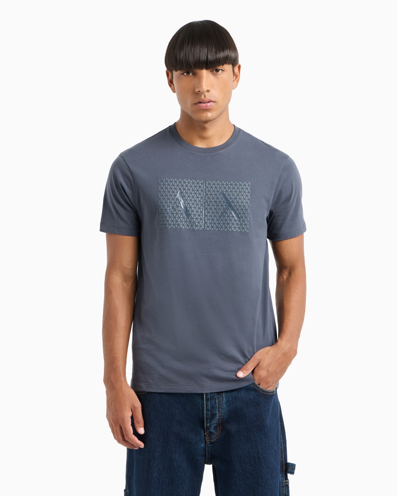  Slim fit jersey T-shirt with logo Slide 1
