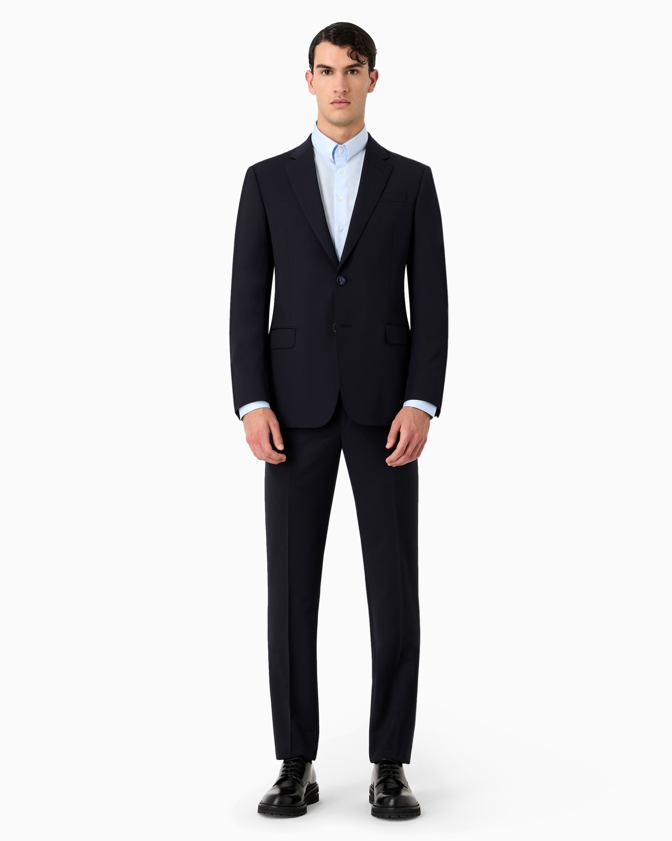 Single-breasted, water-repellent wool suit from the Soft line Slide 1