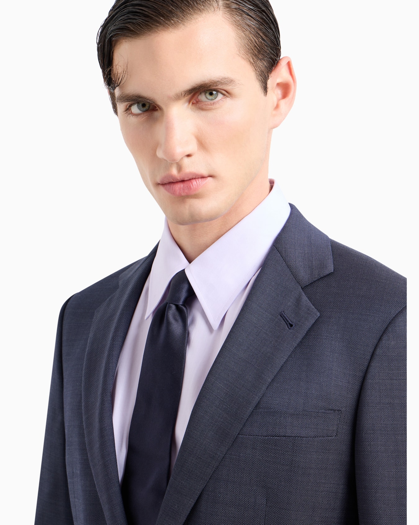Soho Line single-breasted suit in pinpoint-effect virgin-wool serge Slide 4