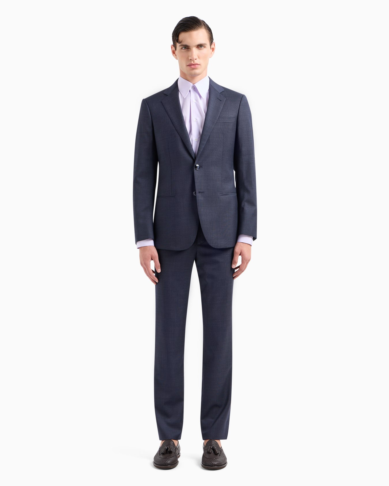 Soho Line single-breasted suit in pinpoint-effect virgin-wool serge Slide 1