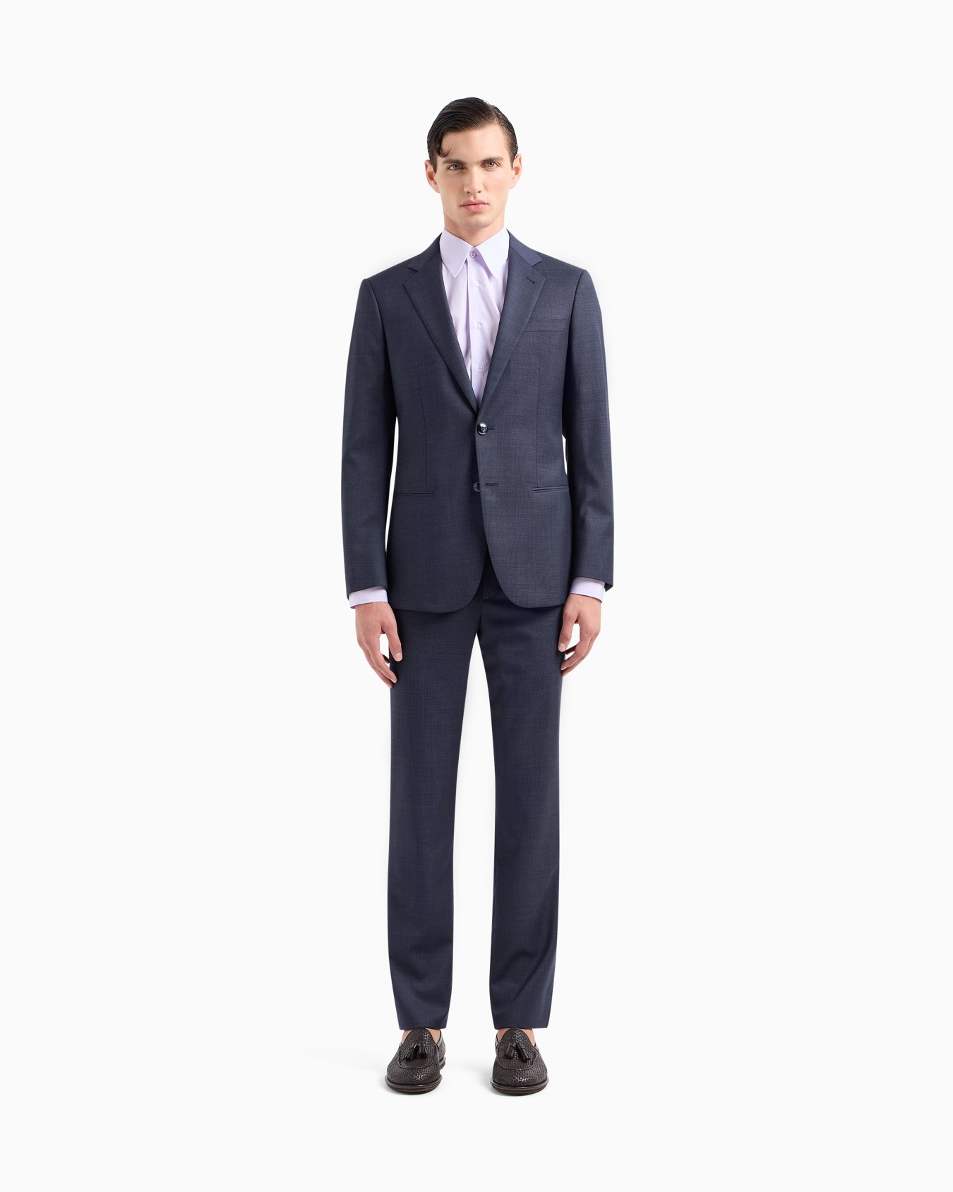 Costume à simple boutonnage gamme Soho en sergé de laine vierge au point broche Diapositive 3