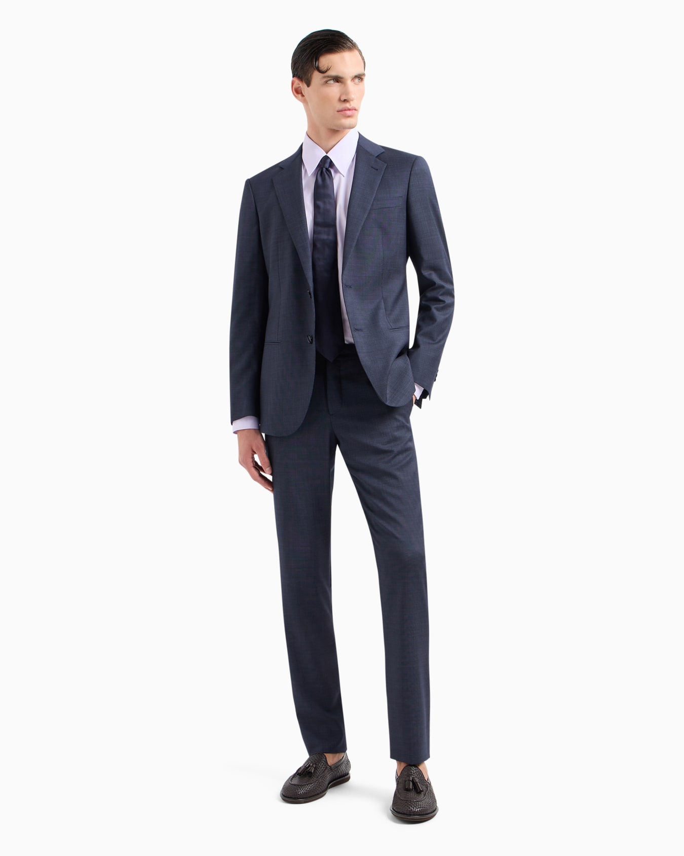 Soho Line single-breasted suit in pinpoint-effect virgin-wool serge Slide 3