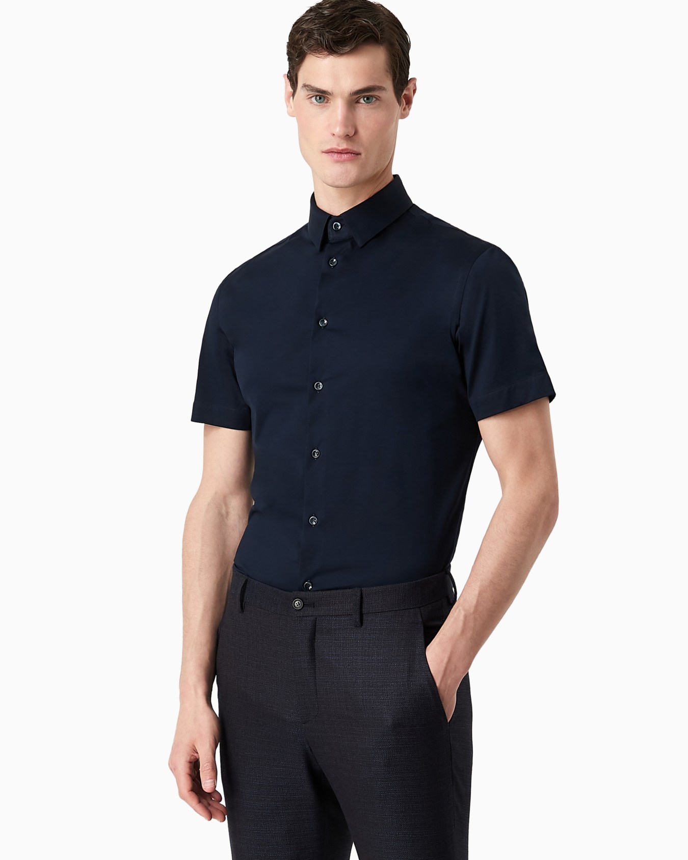 Short-sleeved, cotton-jersey shirt Slide 1