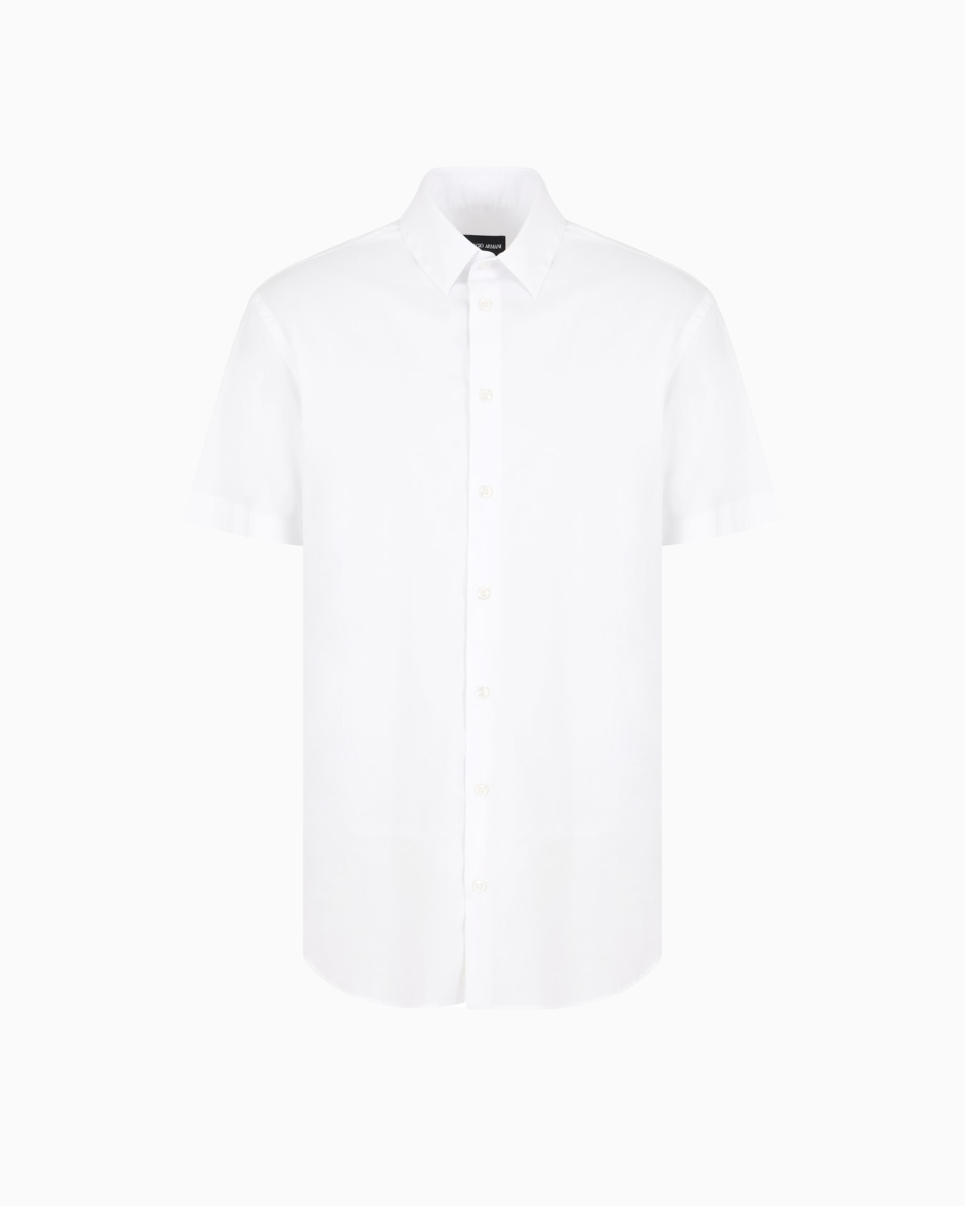 Kurzärmlige Bluse aus stückgefärbtem Stretch-Gewebe Folie 0