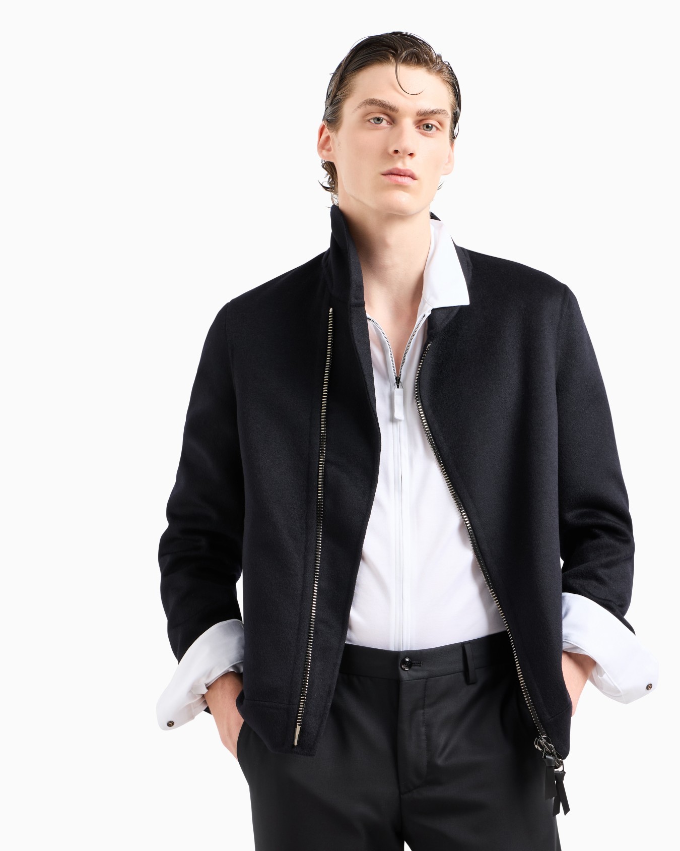 Cotton-jersey zipped shirt Slide 5
