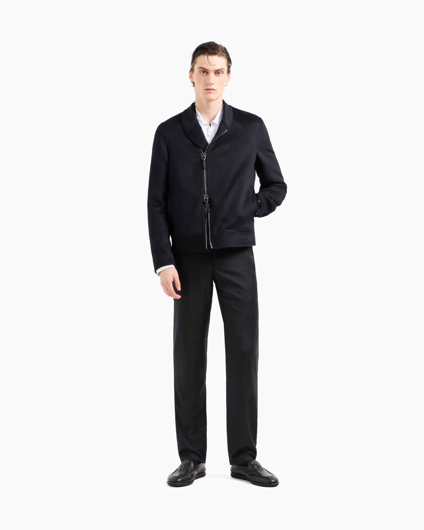 Cotton-jersey zipped shirt Slide 1