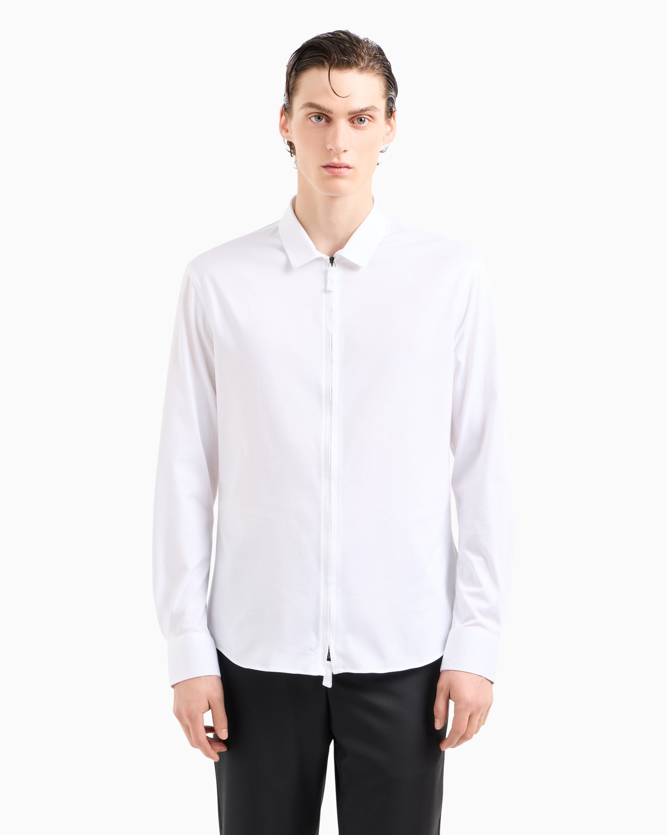 Cotton-jersey zipped shirt Slide 3