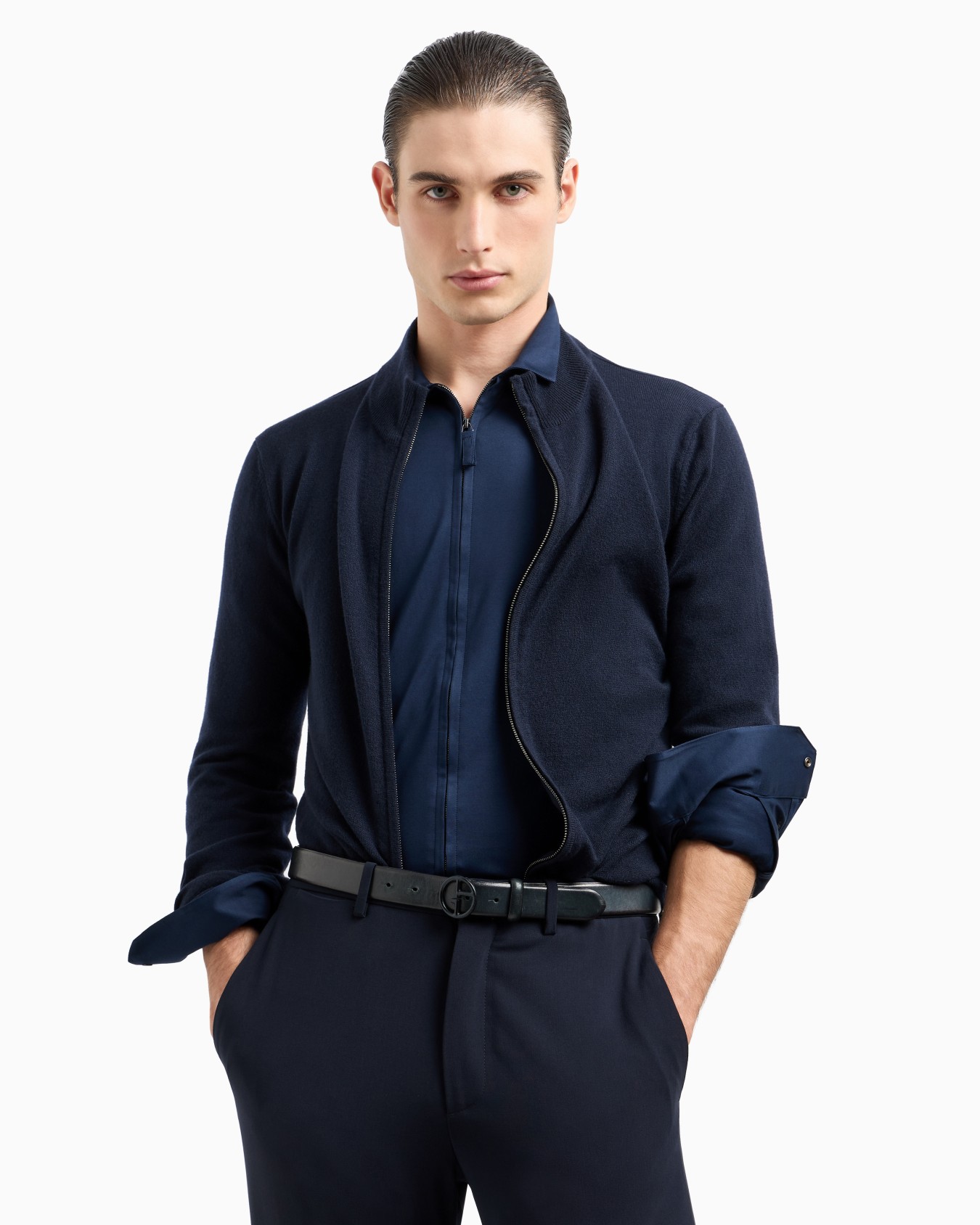 Cotton-jersey zipped shirt Slide 5