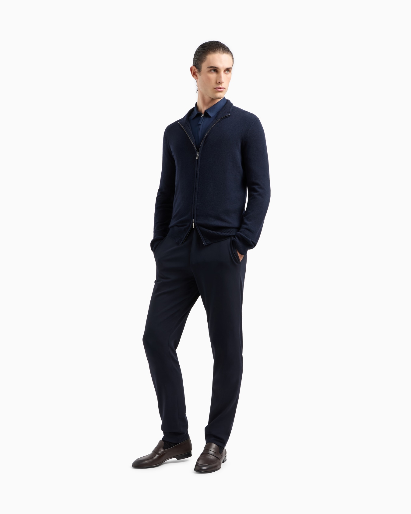 Cotton-jersey zipped shirt Slide 1