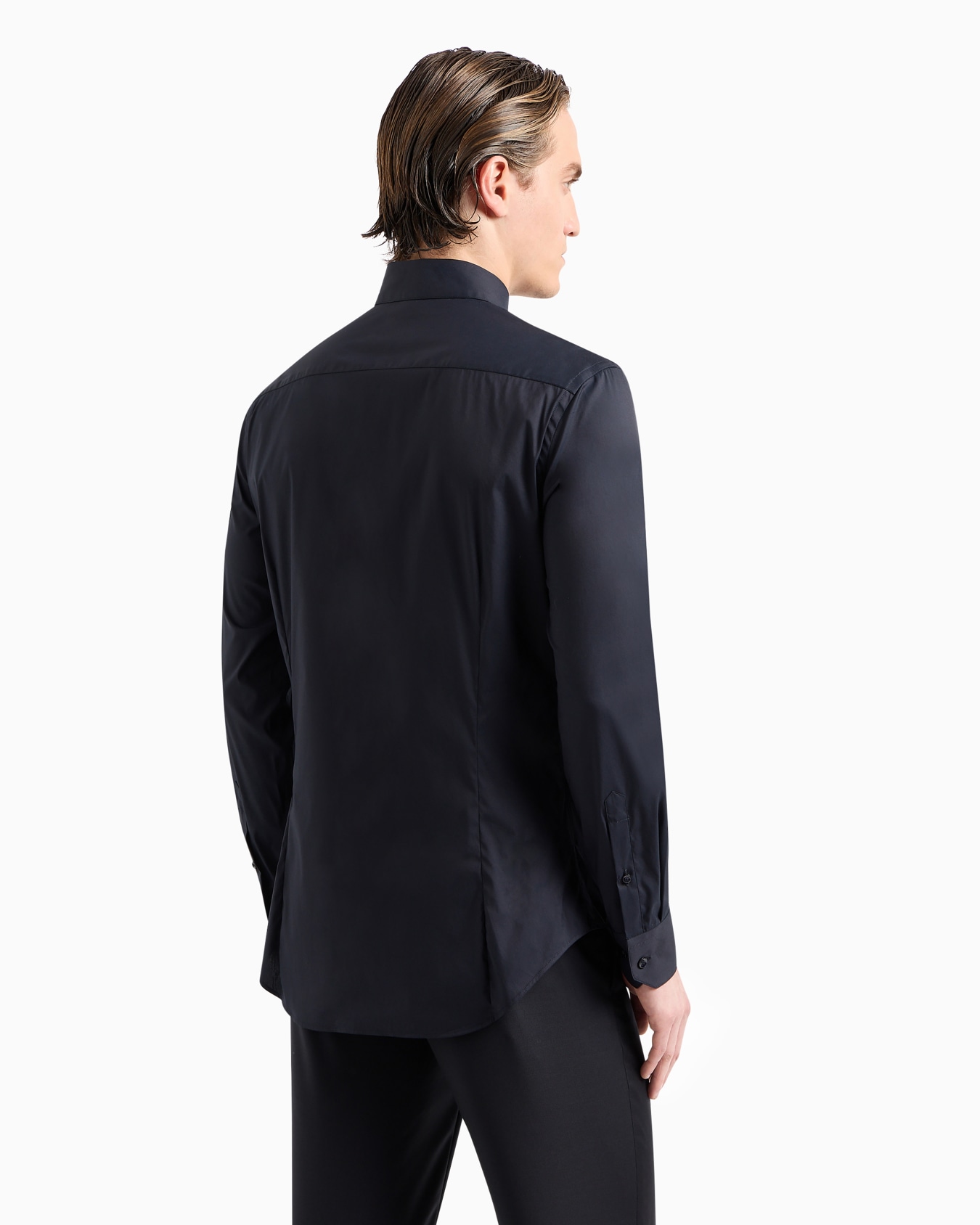 Camisa de tejido liso elástico de algodón Diapositiva 2