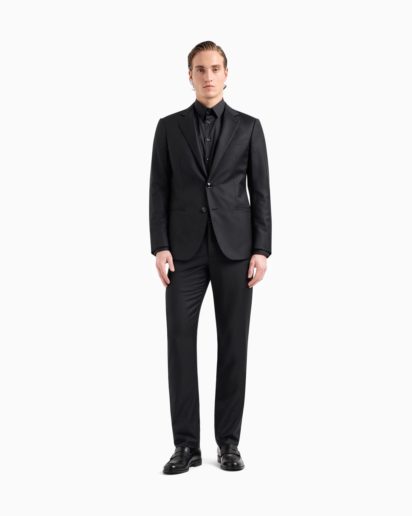 Chemise en tissu de coton stretch uni Diapositive 1