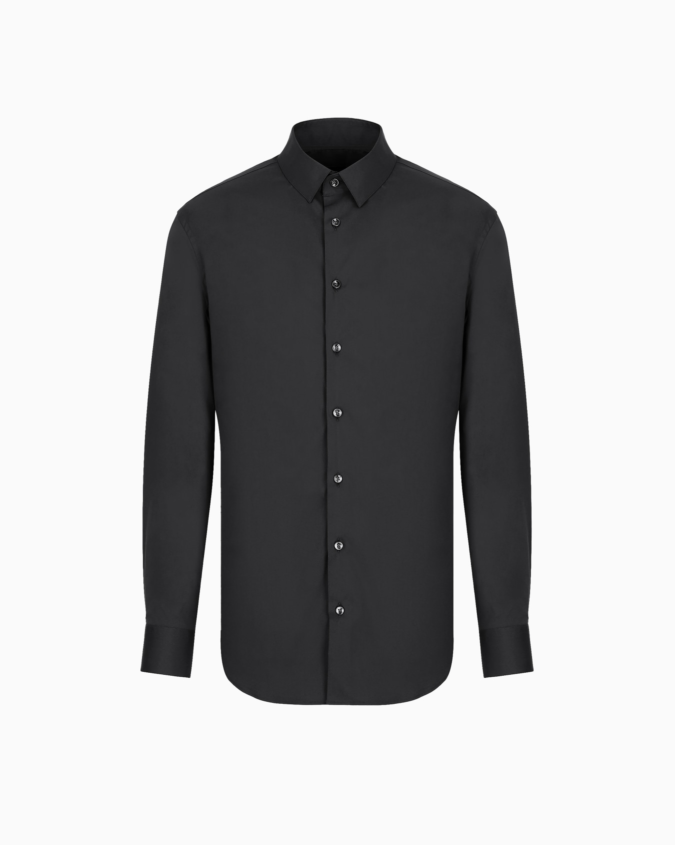 Chemise en tissu de coton stretch uni Diapositive 0