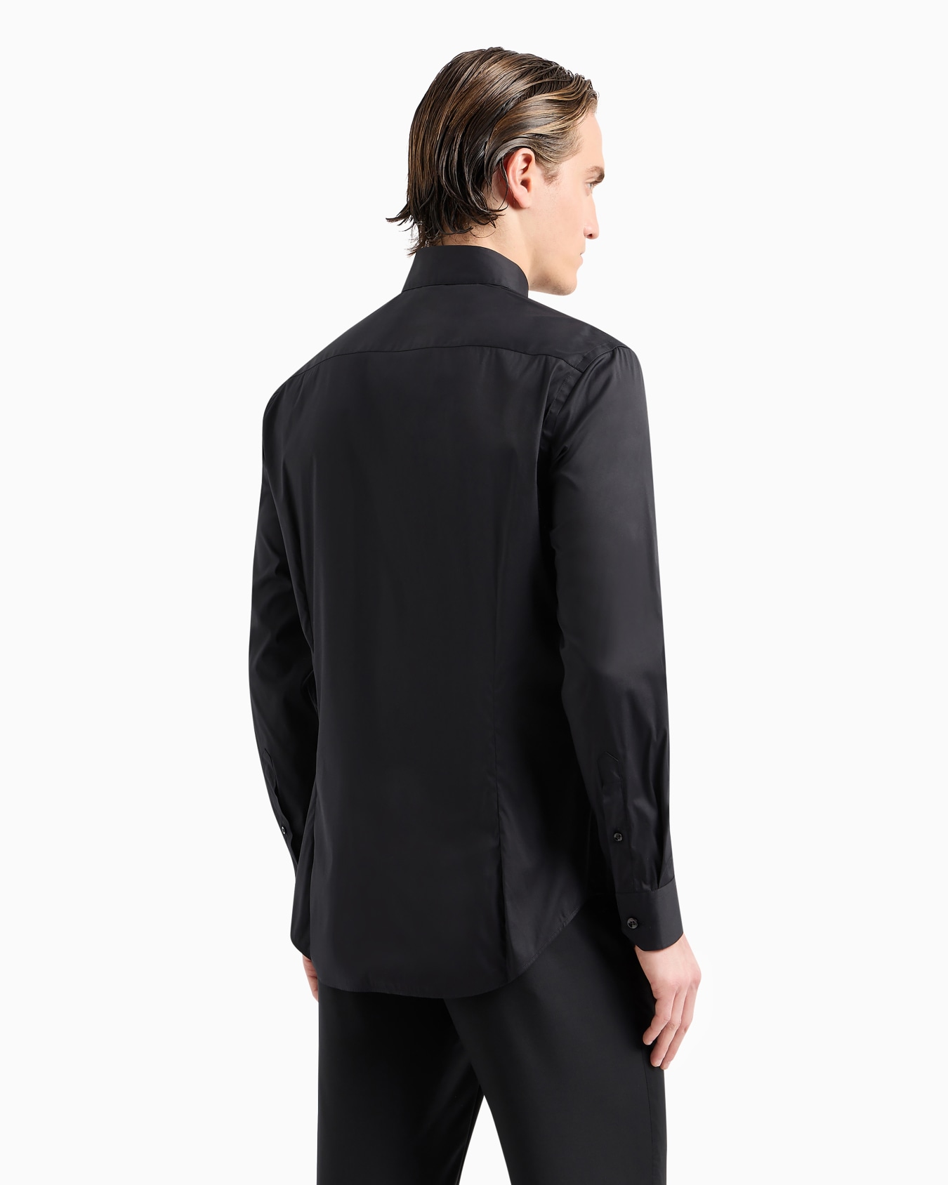 Chemise en tissu de coton stretch uni Diapositive 2
