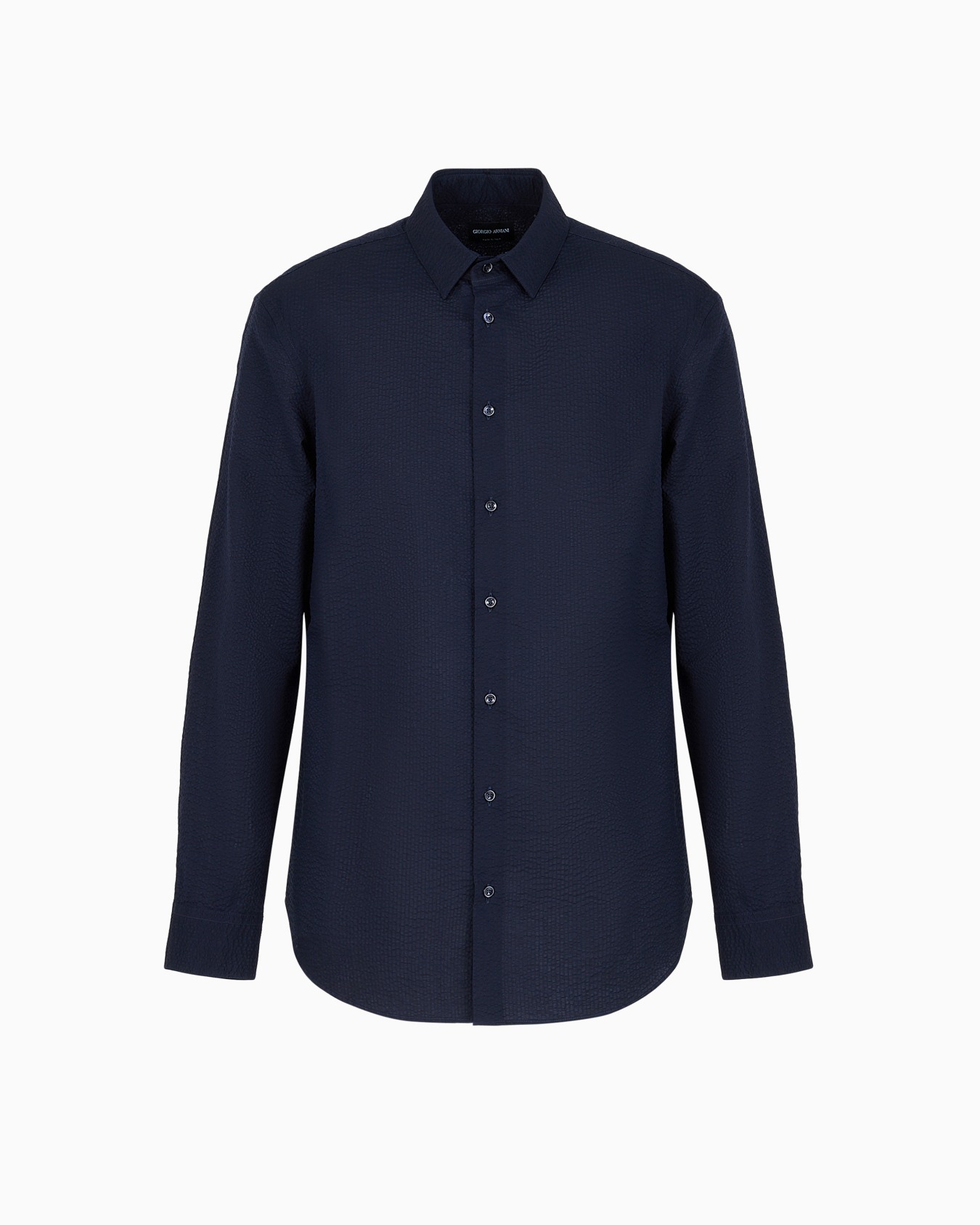 Regular-fit cotton-seersucker shirt Slide 0