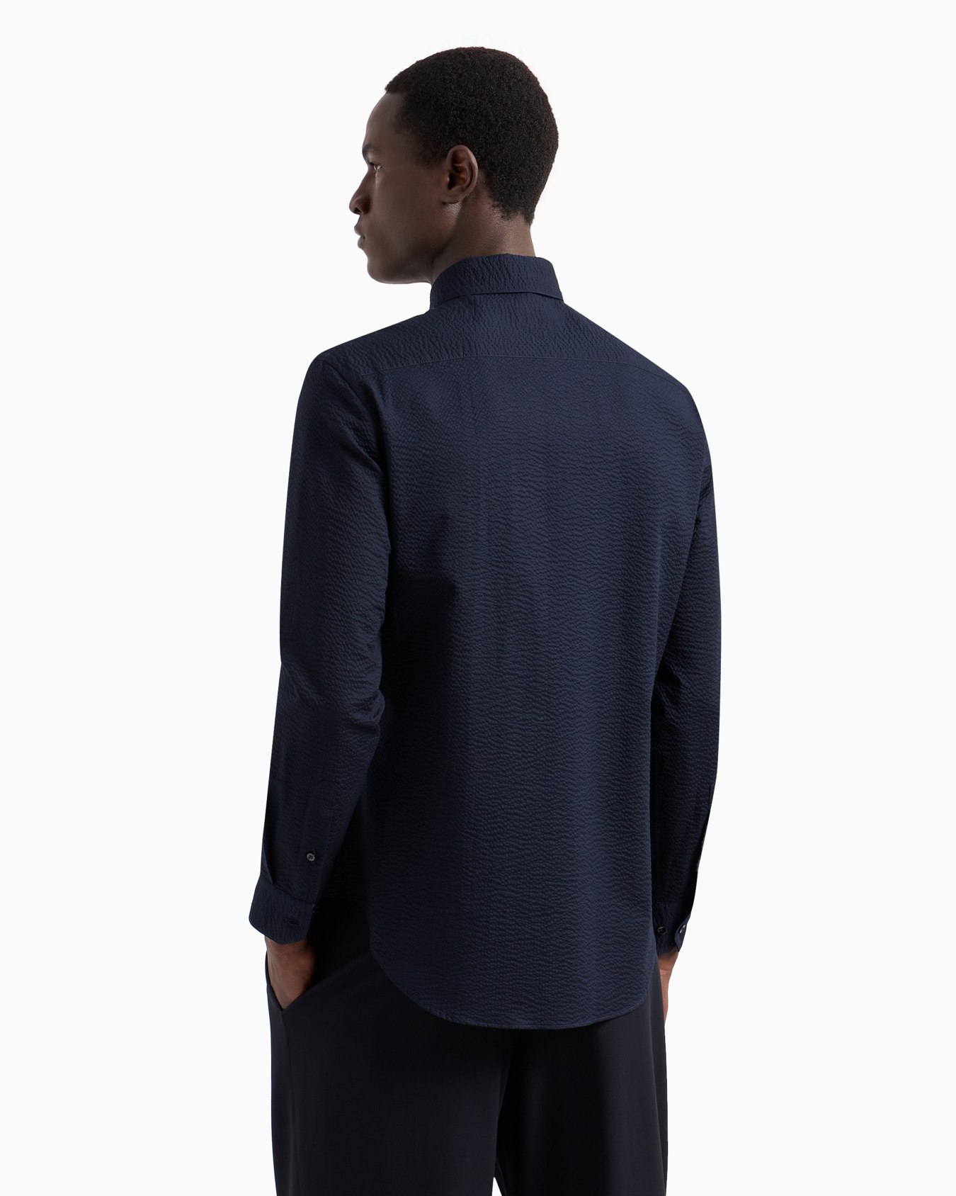Regular-fit cotton-seersucker shirt Slide 2
