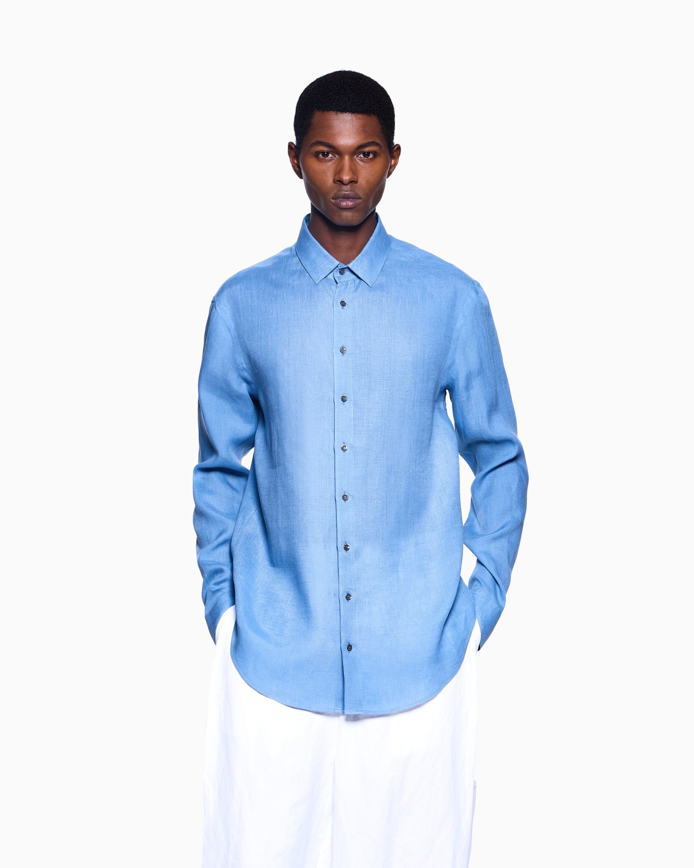 Chemise coupe classique en lin Diapositive 3