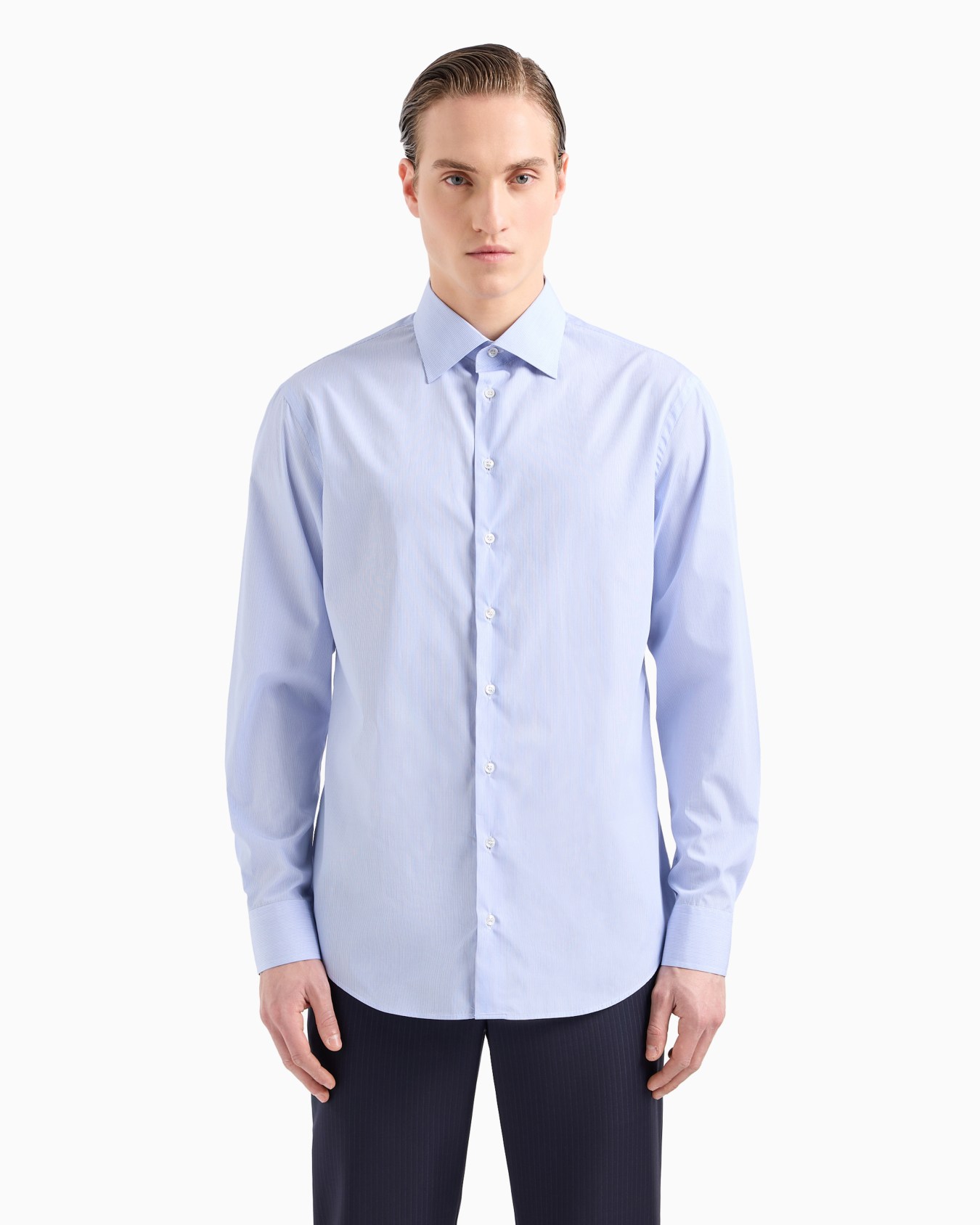 Regular-fit shirt made from micro-woven cotton Slide 1