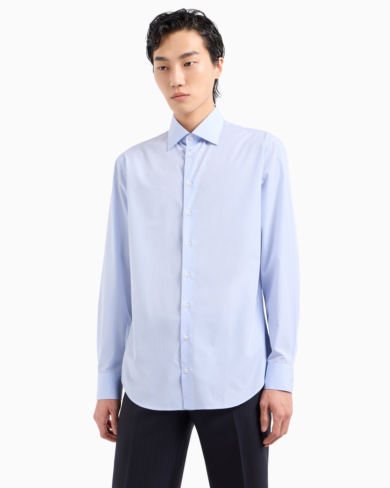 Regular-fit shirt made from micro-woven cotton Slide 1