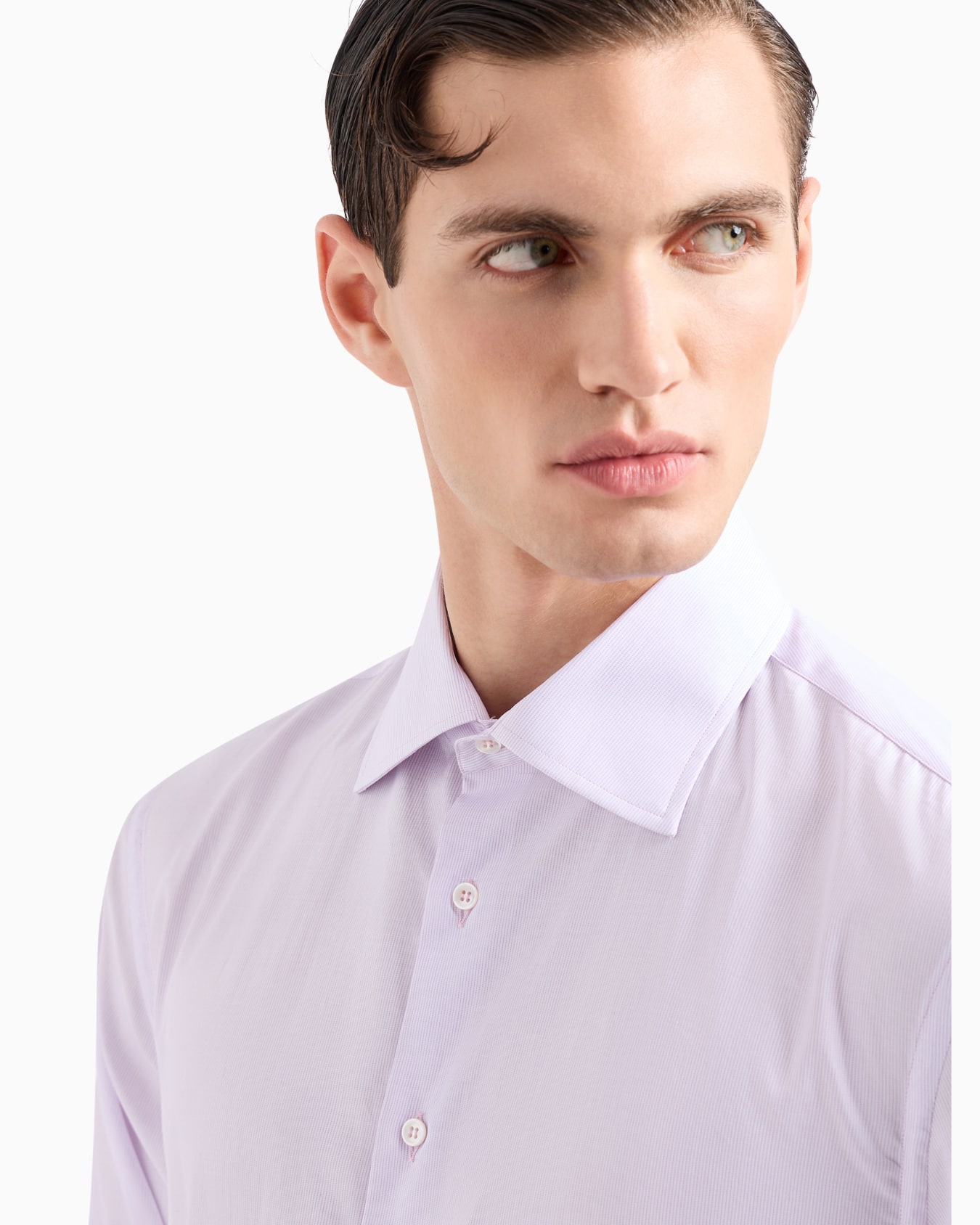 Regular-fit shirt in micro-striped luxury cotton Slide 4