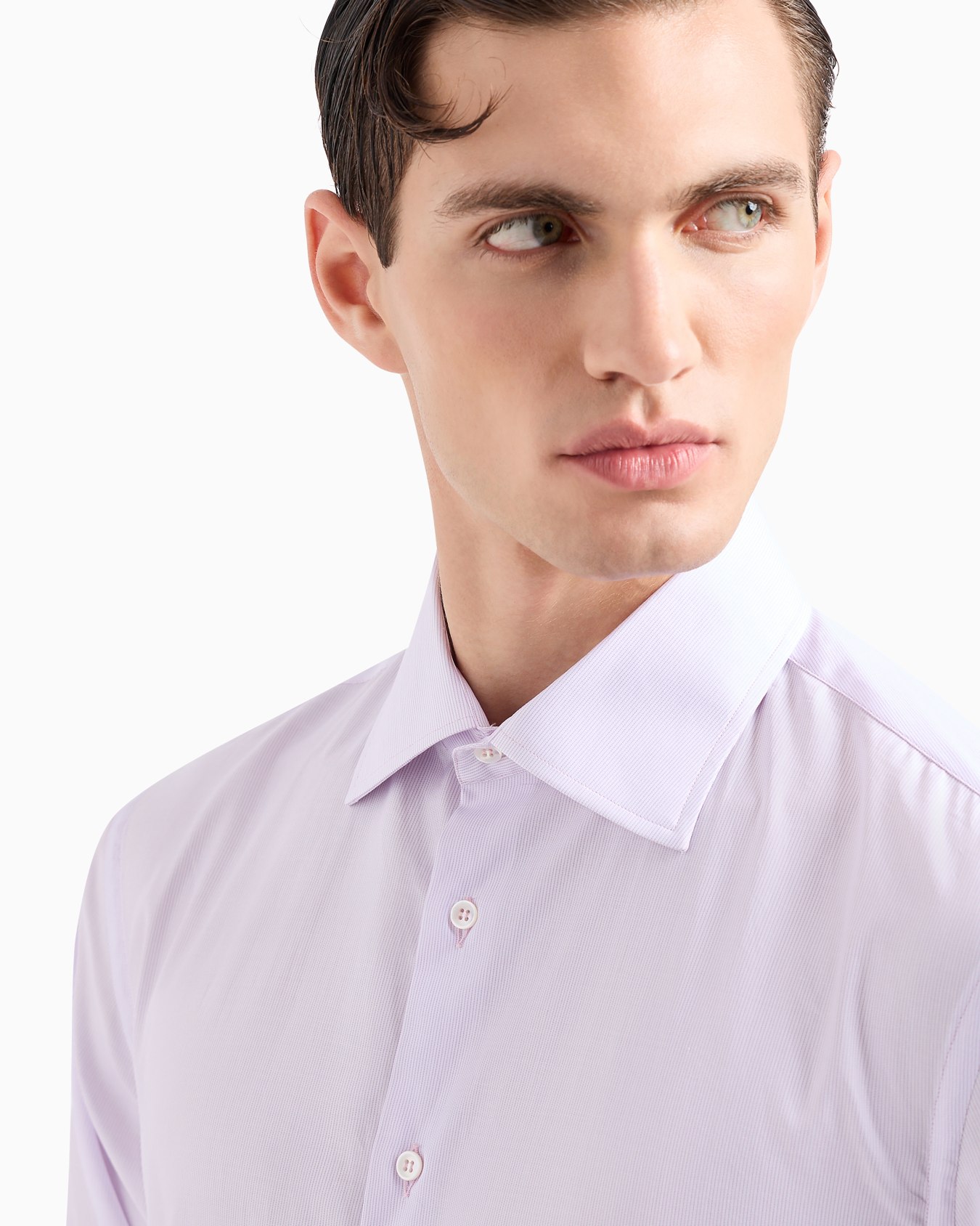 Regular-fit shirt in micro-striped luxury cotton Slide 4