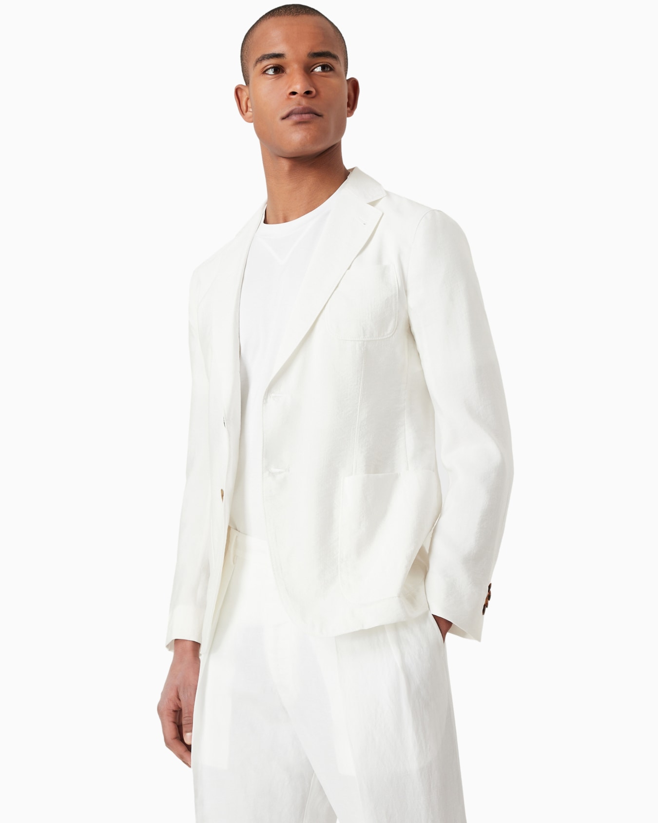 Upton Line single-breasted jacket in a silk-blend twill Slide 1