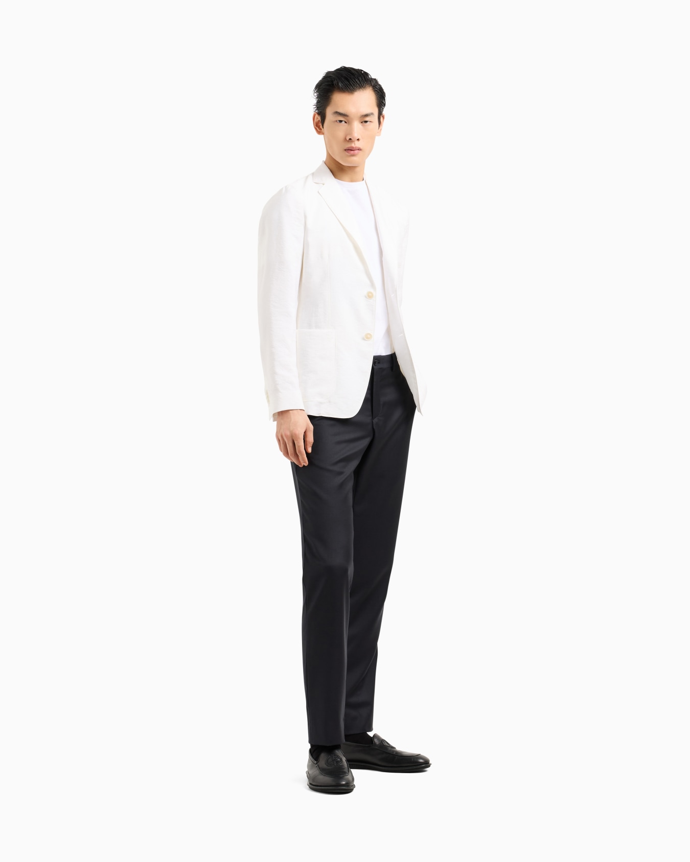 Upton Line single-breasted jacket in a silk-blend twill Slide 1