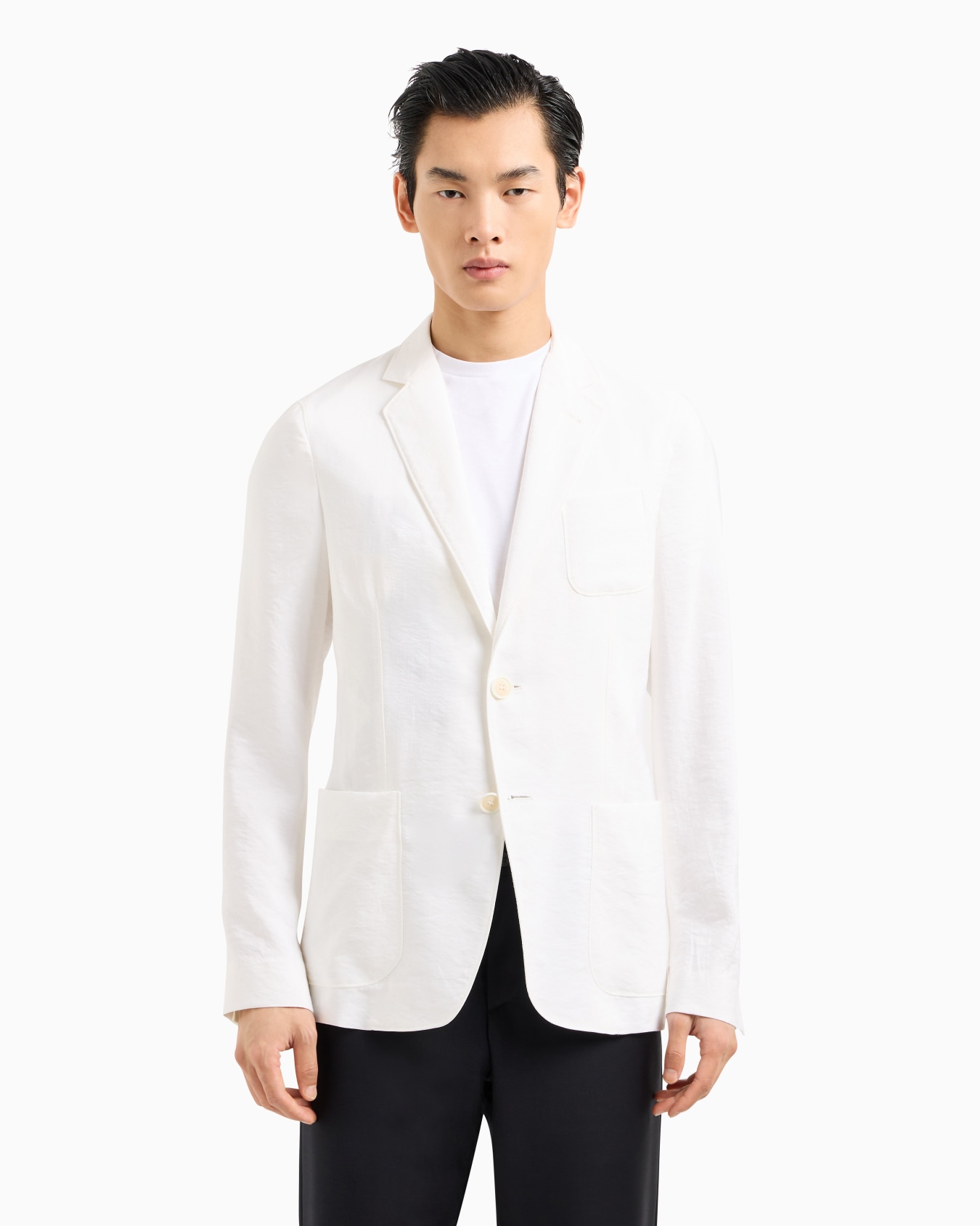 Upton Line single-breasted jacket in a silk-blend twill Slide 3