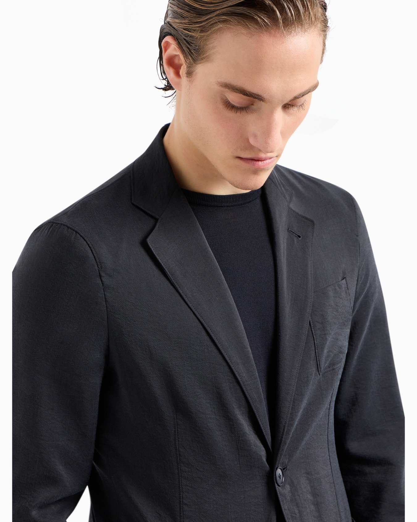 Upton Line single-breasted jacket in a silk-blend twill Slide 4