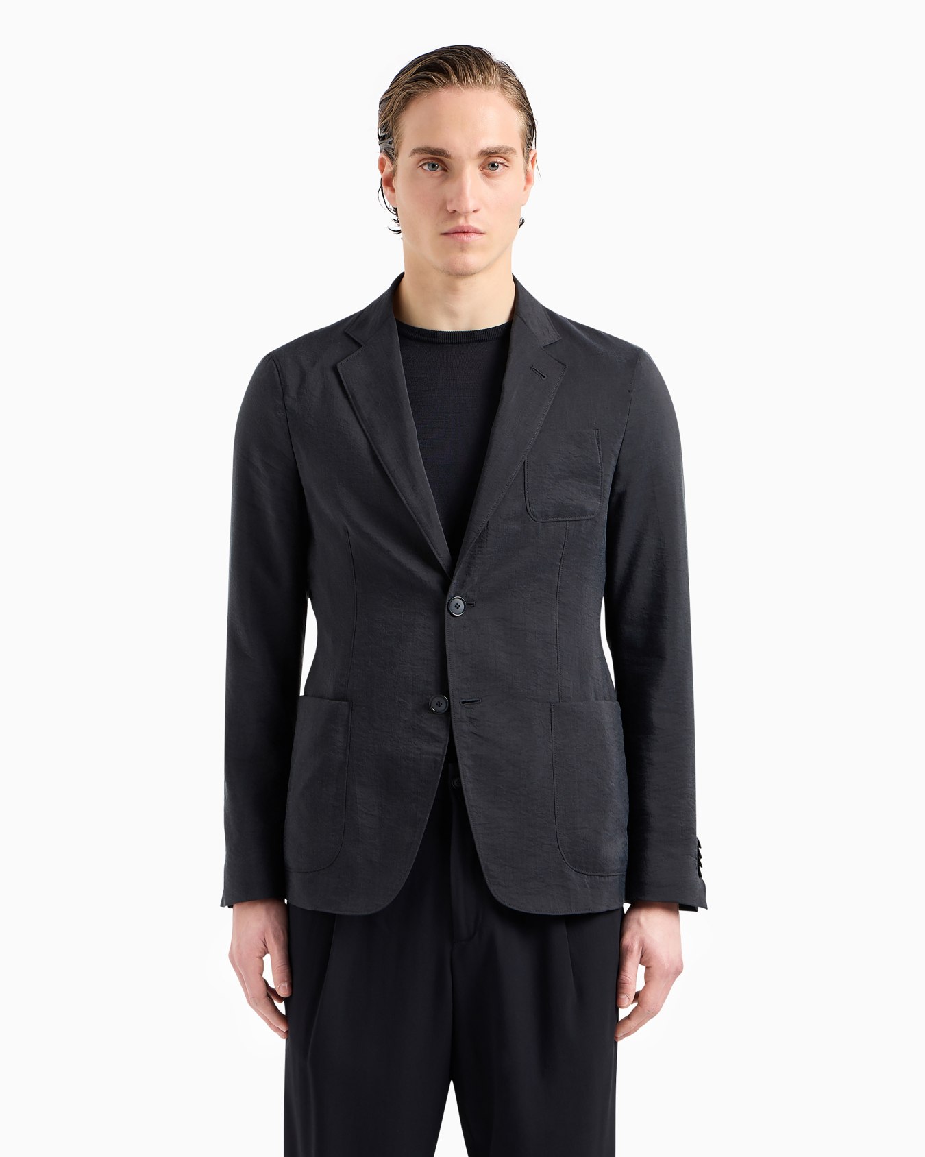 Upton Line single-breasted jacket in a silk-blend twill Slide 3