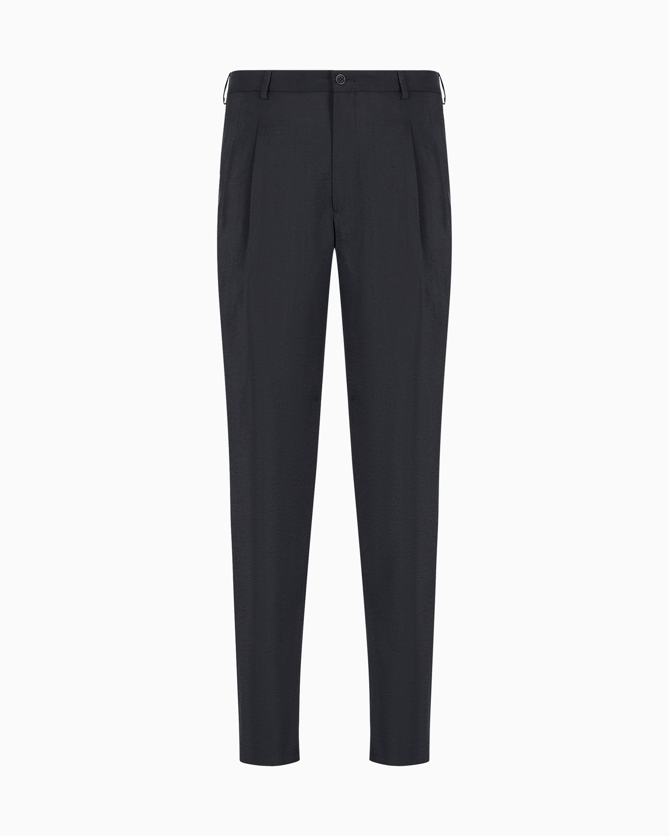Pantalon à deux pinces en sergé de mélange de soie Diapositive 0