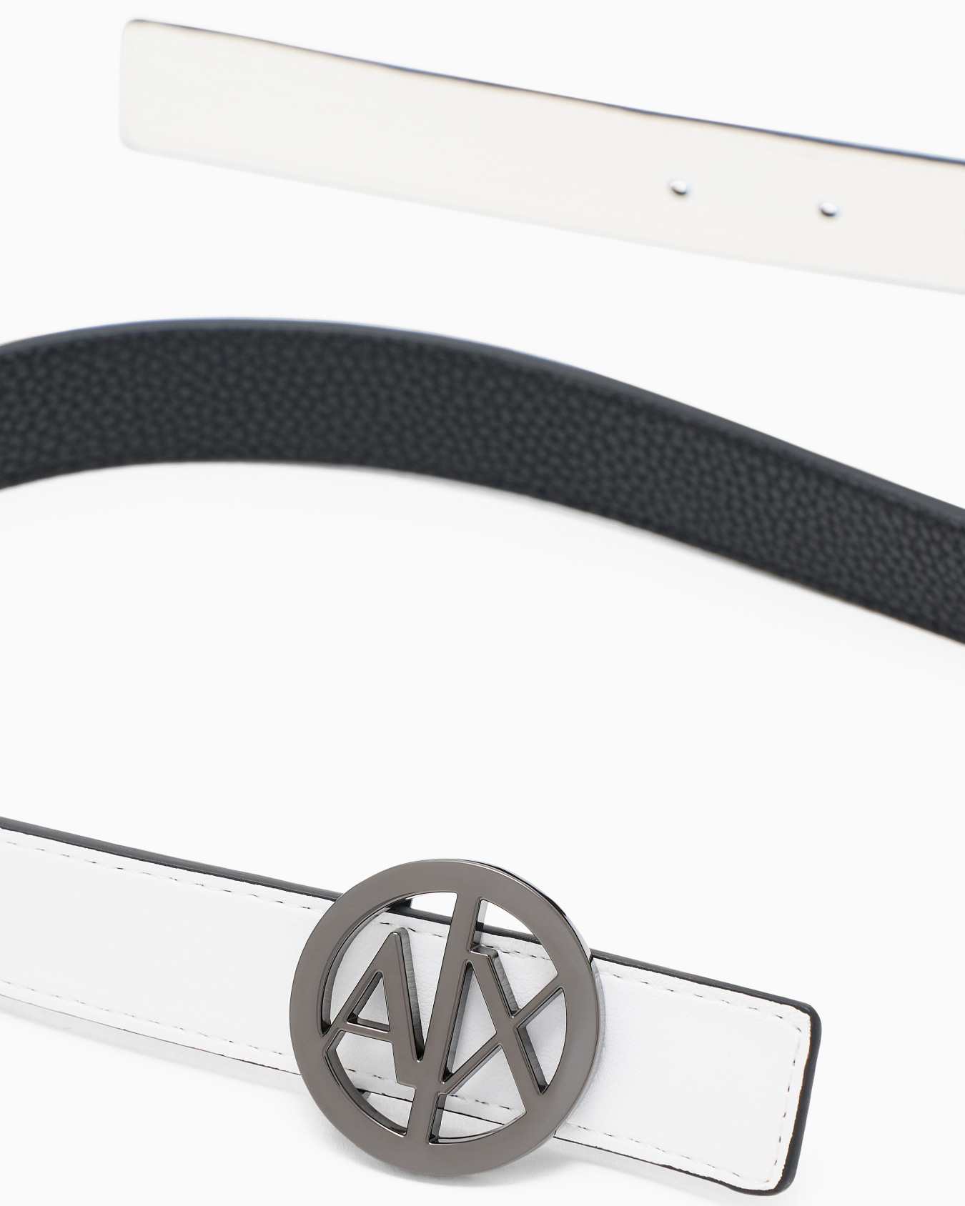 Cintura con ardiglione con logo Slide 1