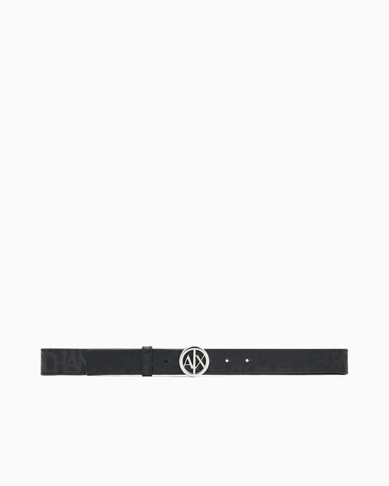 Eco-leather belt with round logo buckle Slide 2