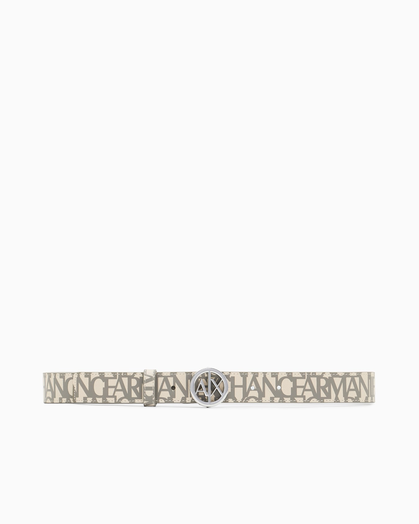 Eco-leather belt with round logo buckle Slide 2