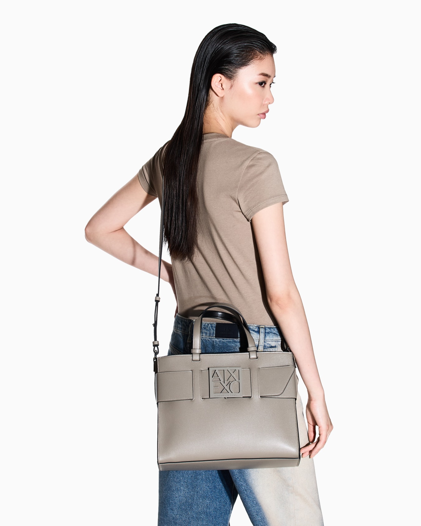 Large tote bag with double handles and shoulder strap Slide 6